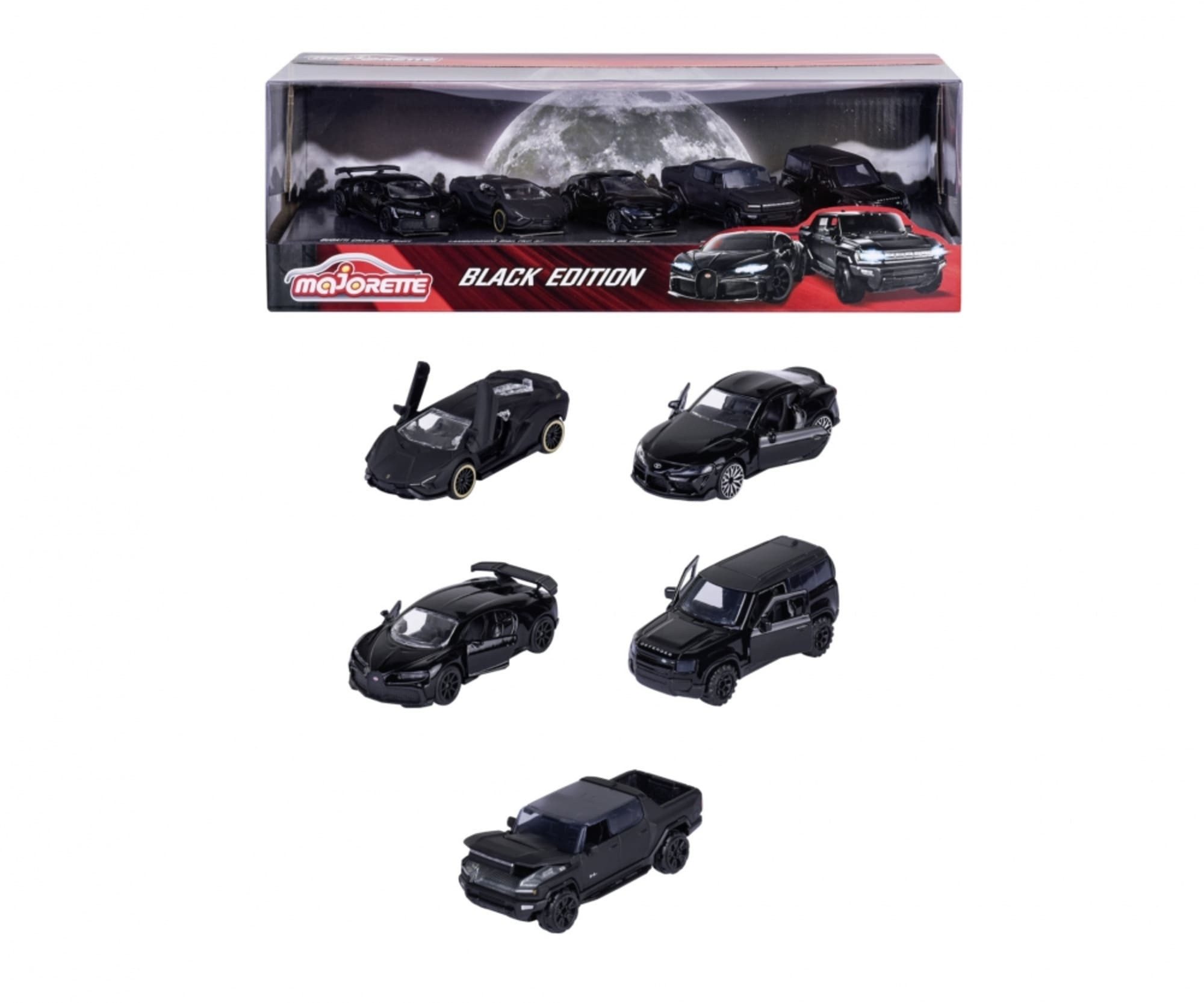 majORETTE Spielzeug-Traktor Majorette Black Edition 5 Pieces Giftpack