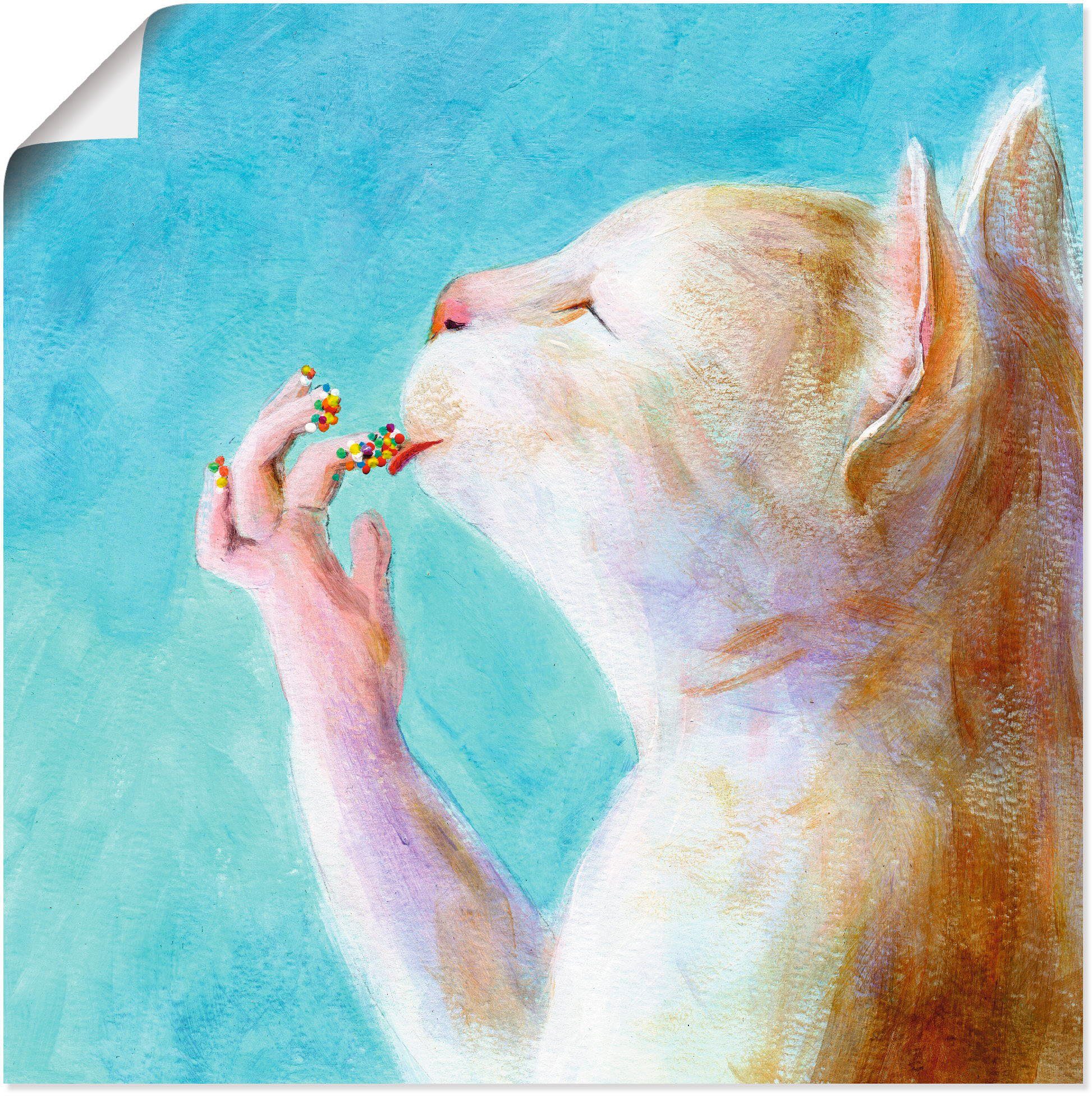 Artland Wandbild Naschkatze, Haustiere (1 St), als Leinwandbild, Wandaufkleber oder Poster in versch. Größen | Poster