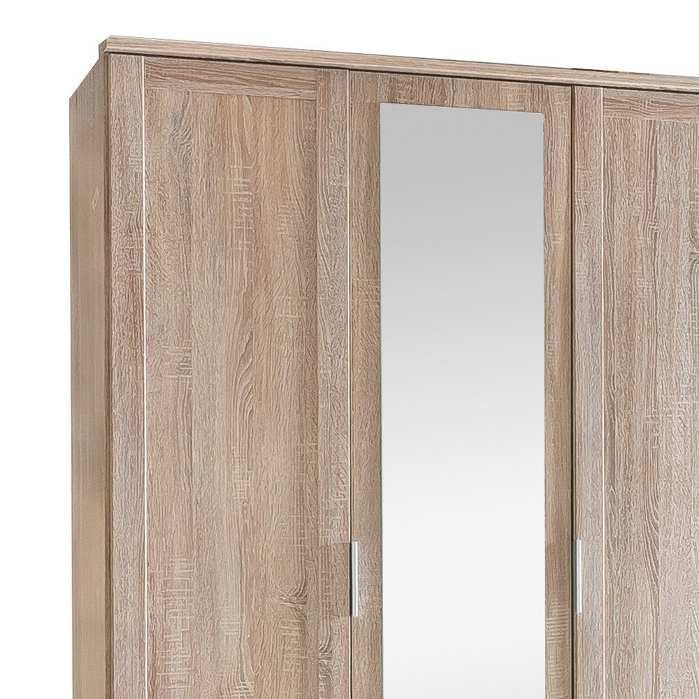 mit Drehtürenschrank Spiegel, stellbar 2-türig, Sonoma Modern Clara Optik (Kleiderschrank, Eiche viel aus Stauraum, Mehrzweckschrank) Holzwerkstoff, variabel Stylefy Design,