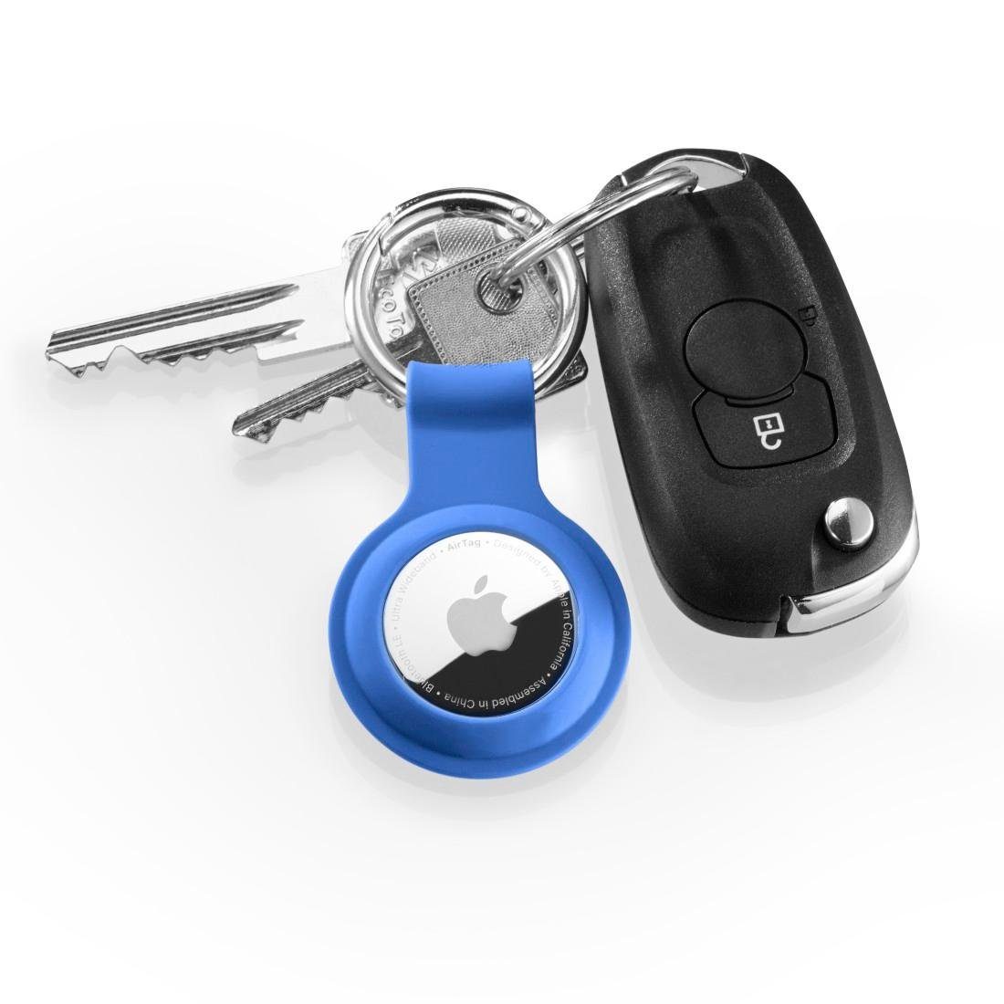 aus Karabiner Schutzhülle Edge Protector mit Hama Schlüsselanhänger AirTag für Silikon, Apple blau