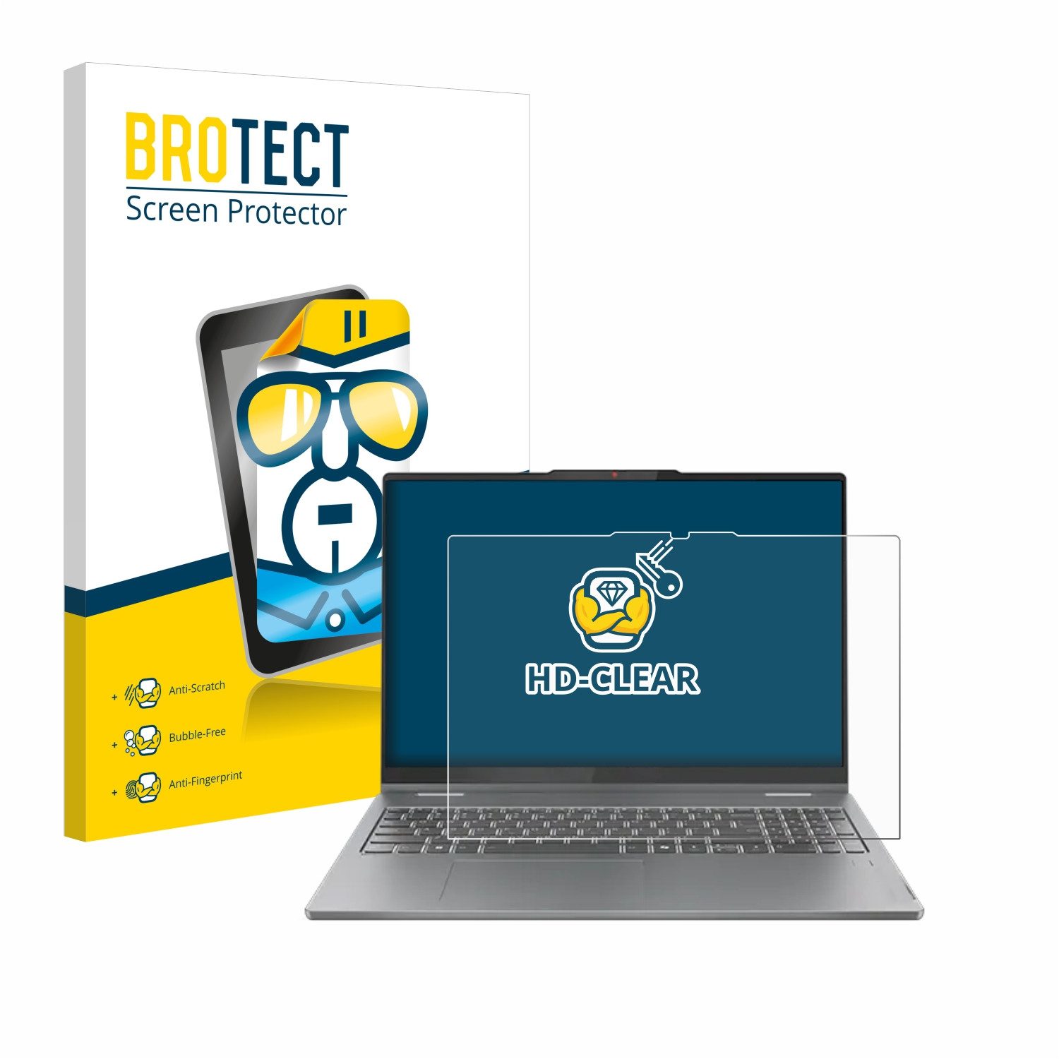 BROTECT Displayschutzfolie Schutzfolie für Lenovo IdeaPad 5 2-in-1 Gen 9 16", Displayschutz Schutz Folie Klar Transparent