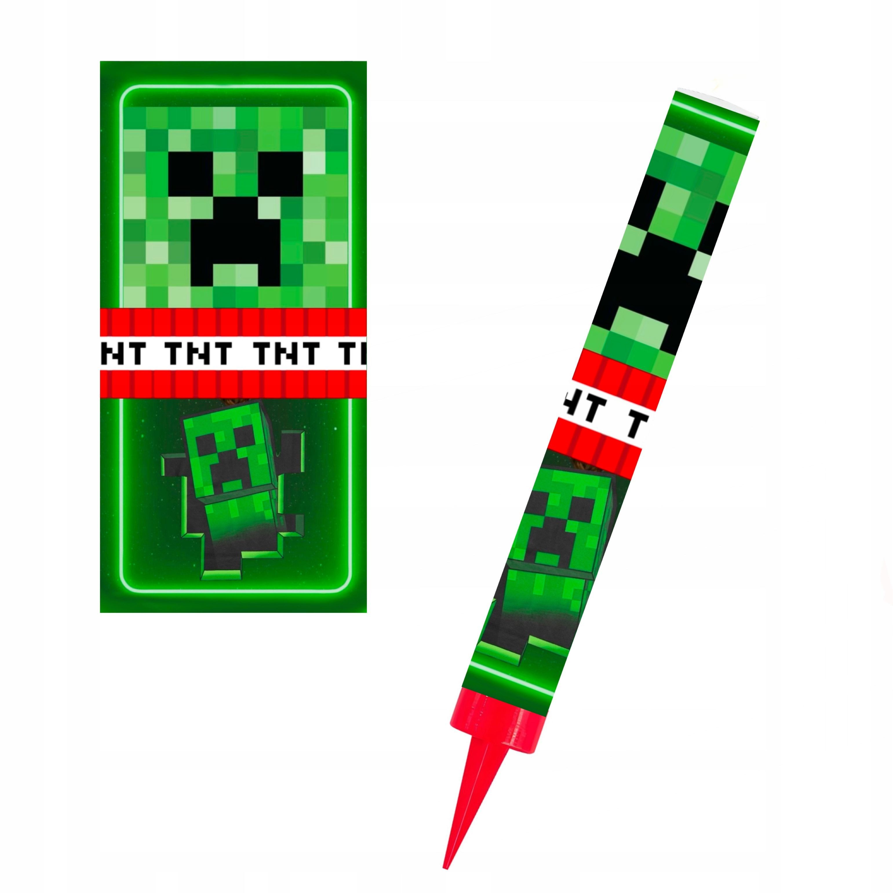 Minecraft Tortenstecker Tortenfontäne Grün Pixel 12cm Kuchenfontäne Party Hochzeit, (1-tlg)