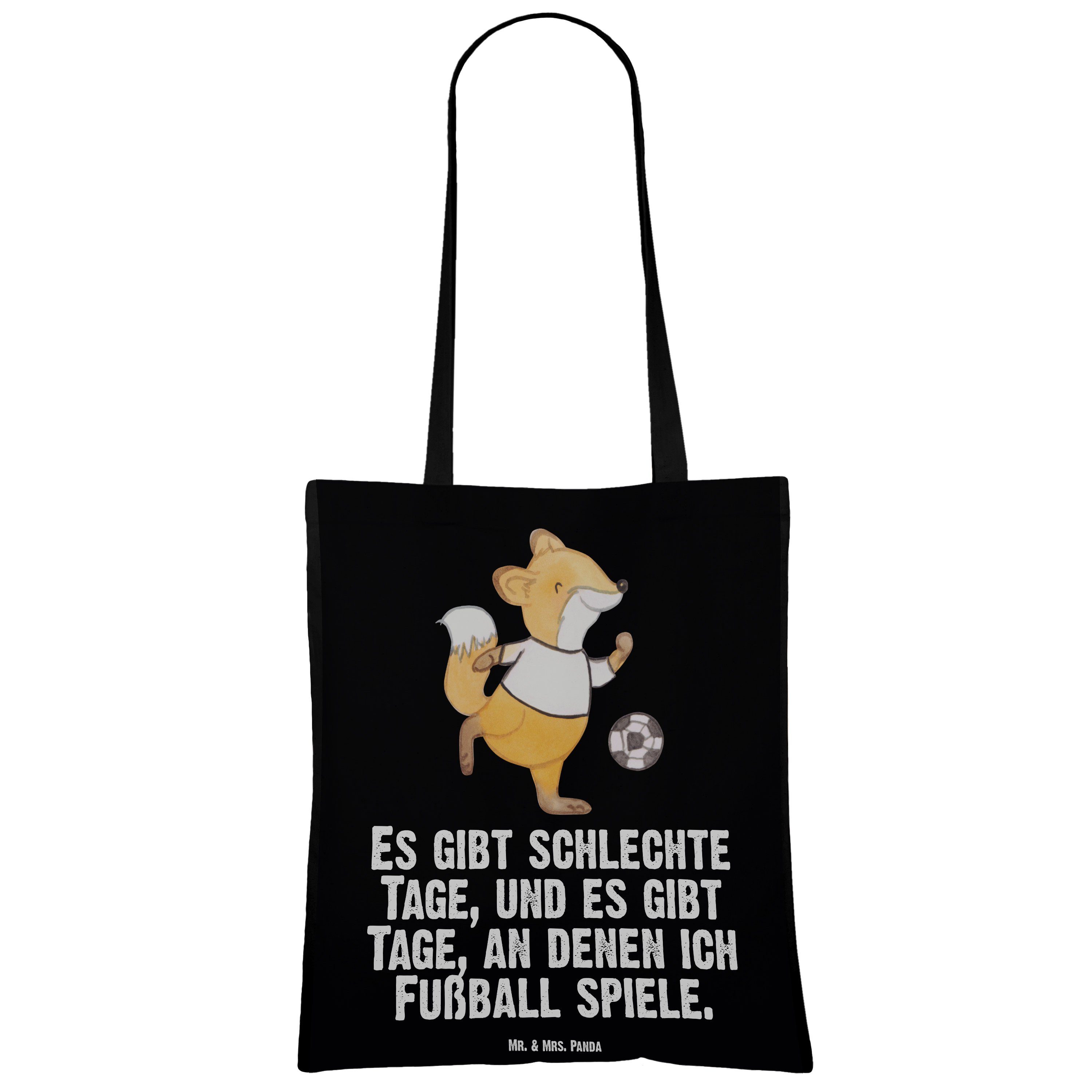 Bolz Schwarz Geschenk, Mr. Tage Mrs. Fuchs Einkaufstasche, Panda & - spielen - Tragetasche (1-tlg) Fußball