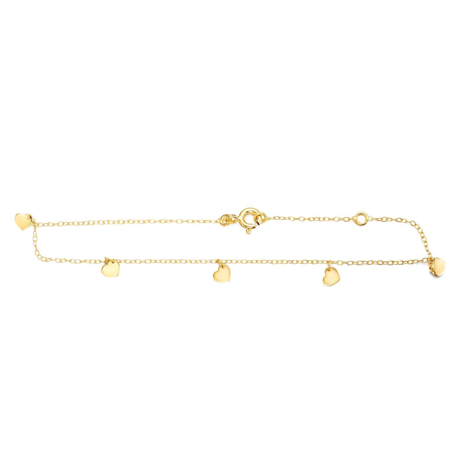 Miore Charm-Armband MGM943B - Herz Armband mit Charm Herzanhängern aus 9 Kt 375 Geldgold, an Goldkette 9 Kt 375 Geldgold - Made in Italy – Bild 4 von 5