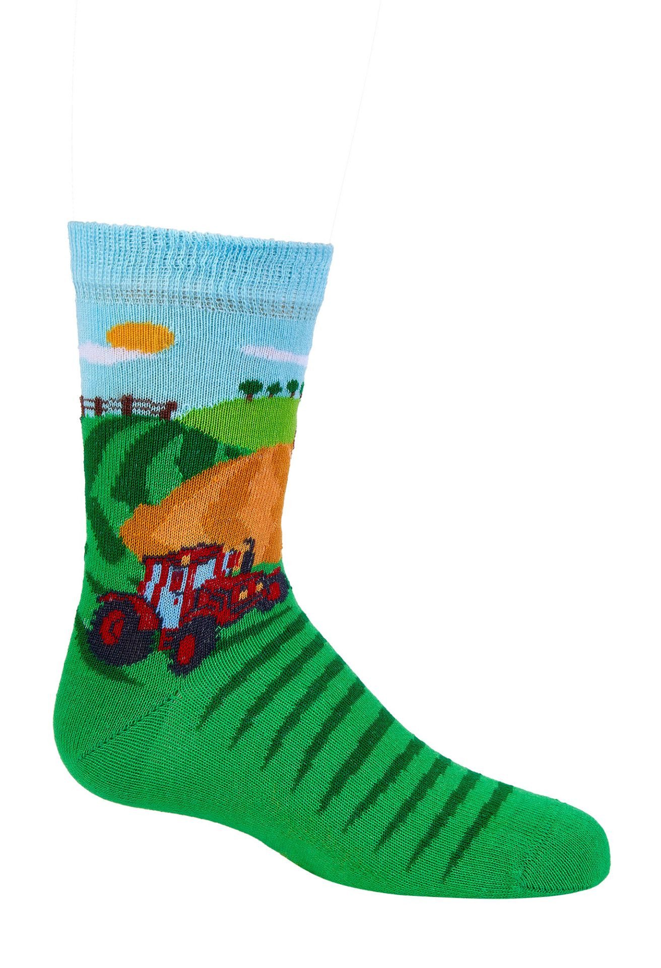 Wowerat Freizeitsocken 3 Paar Kindersocken Traktor, weiche Baumwolle, Jungen Socken Trecker (3 Paar) – Bild 4 von 4