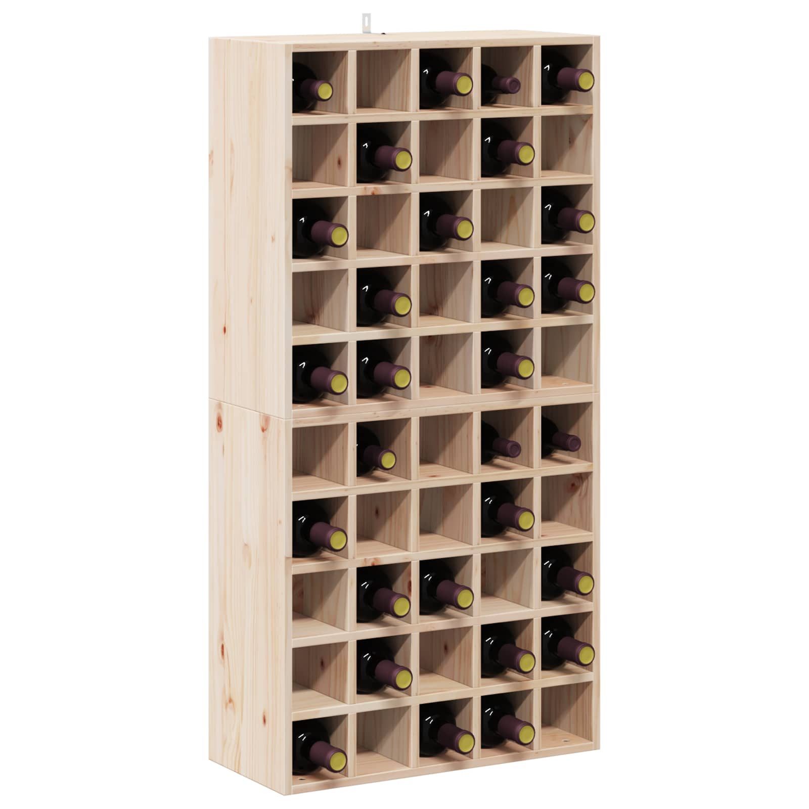 vidaXL Barschrank Weinregal 2 stk. Natur 56 x 25 x 56 cm Massives Kiefernholz (2-St)
