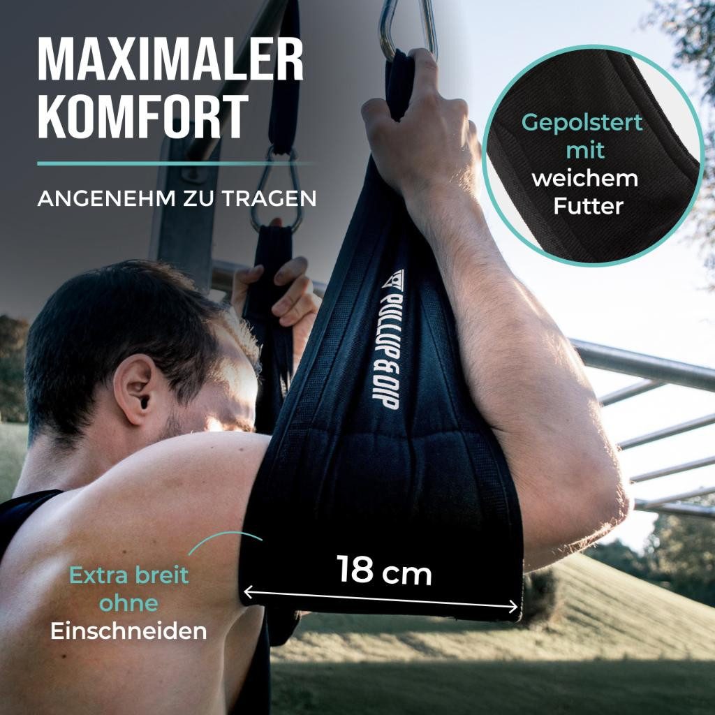 Pullup & Dip Bauchtrainer Bauchmuskelschlaufen Armschlaufen für Bauchtraining, Belastbarkeit von bis zu 200 kg – Bild 5 von 5