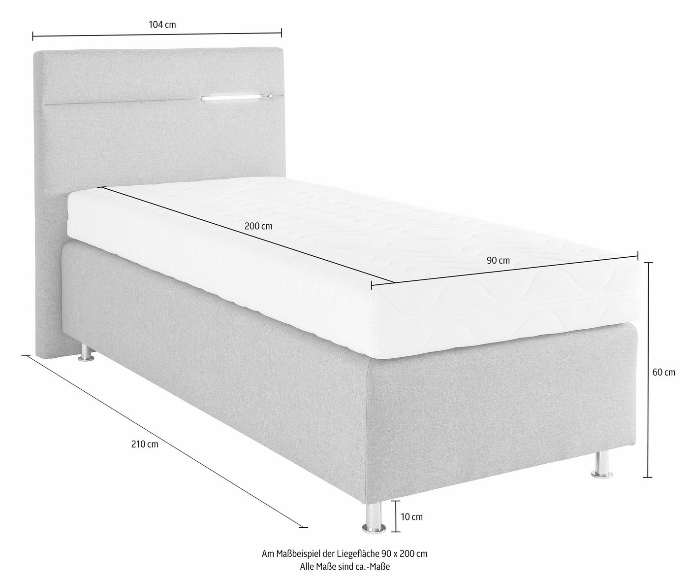 Westfalia Schlafkomfort Boxspringbett, wahlweise mit LED-Beleuchtung-kaufen