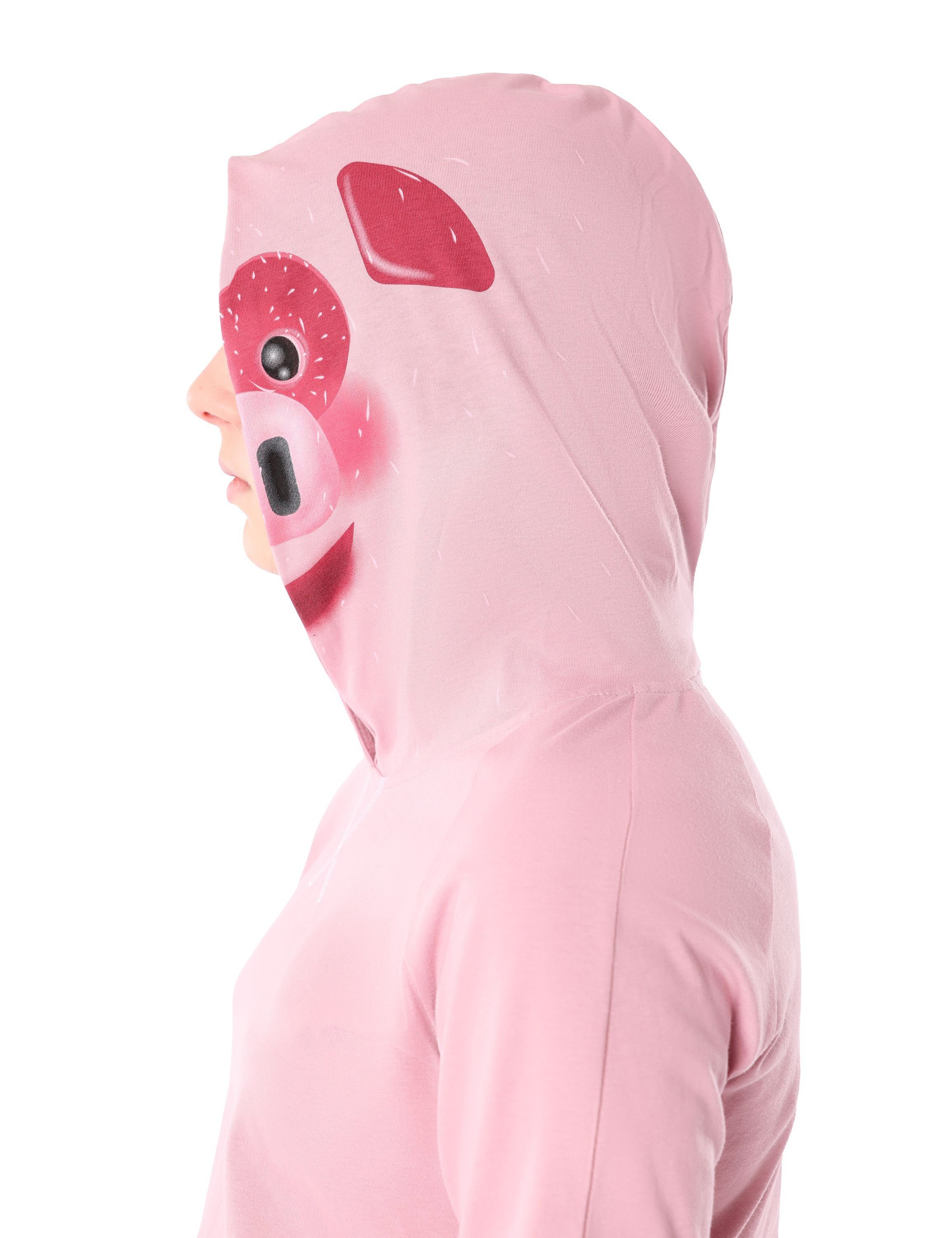 Ladeheid Schlafanzug Mädchen Rosa ohne aus Schweinchen mit LA40-237 Tierkostüm Baumwolle Kapuze Schlafanzug