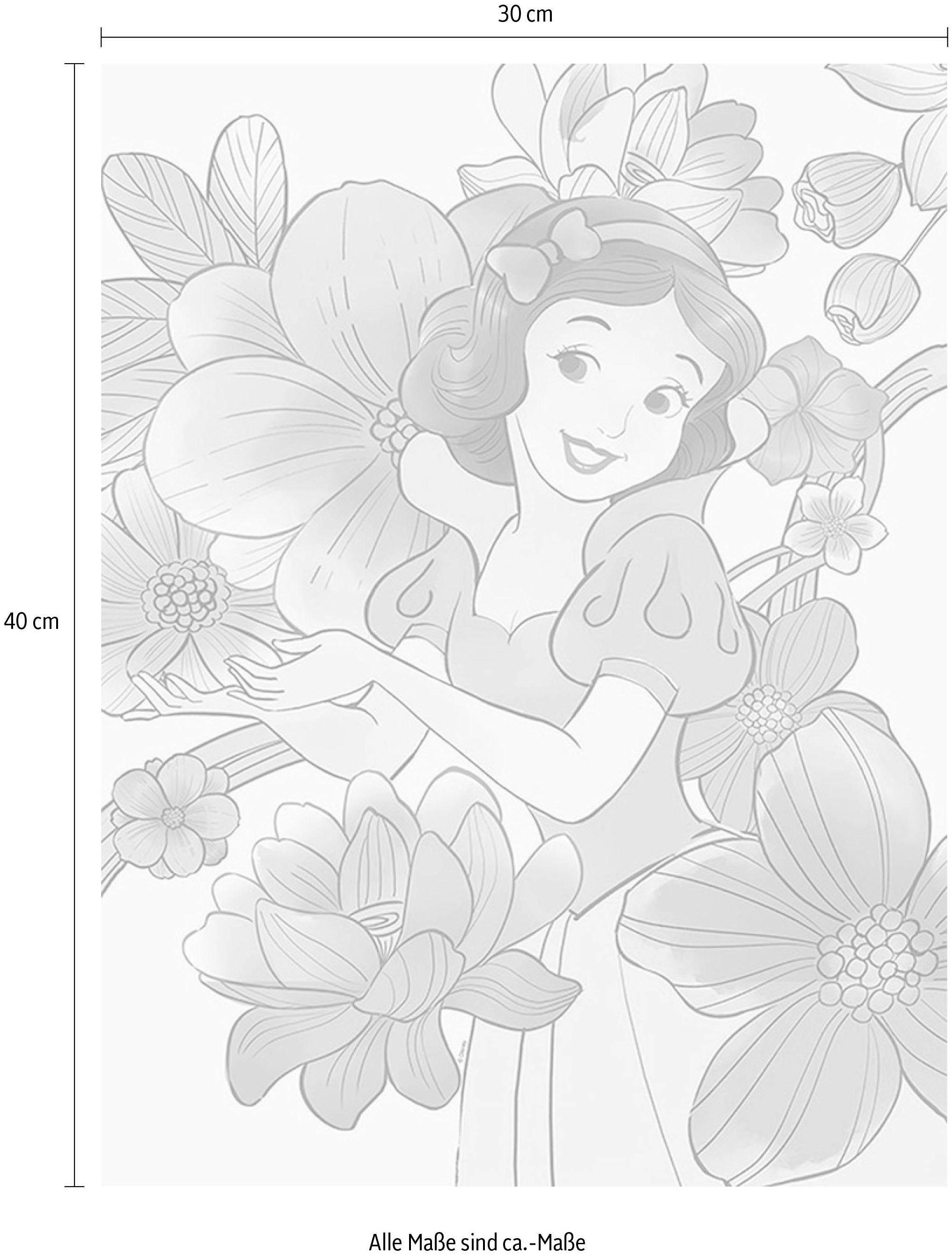 Komar Poster Snow White Schlafzimmer, St), (1 Kinderzimmer, Disney Flowers, Wohnzimmer