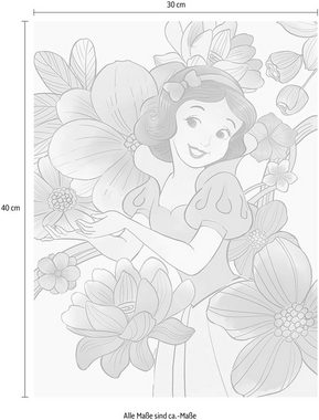 Komar Poster Snow White Flowers, Disney (1 St), Kinderzimmer, Schlafzimmer, Wohnzimmer