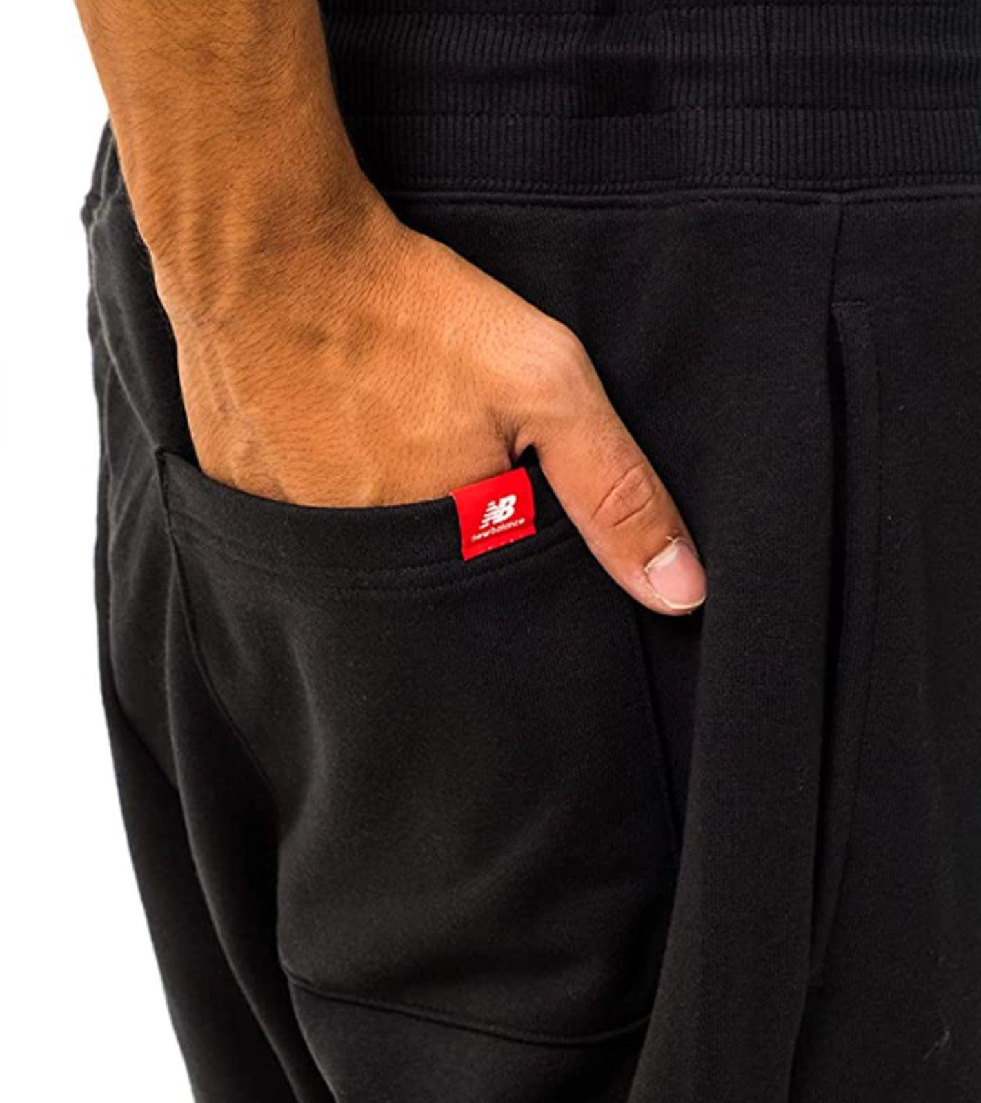 New Balance New Pant Sporthose Schwarz Sweathose Embroidered Herren Balance Jogging-Hose Jogginghose Essentials