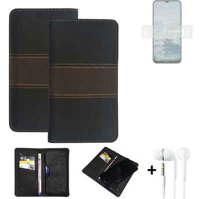 K-S-Trade Handyhülle für Nokia G20, Handyhülle + Kopfhörer Schutzhülle Walletcase Bookstyle Tasche