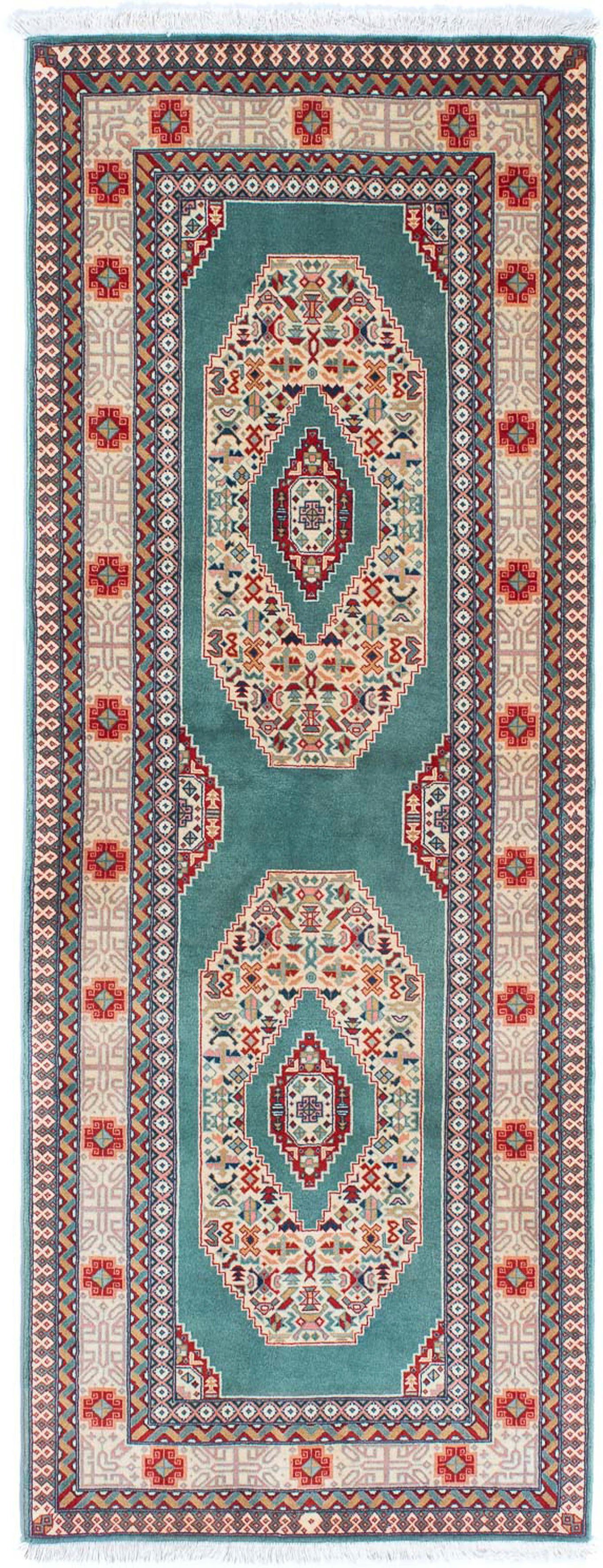 Orientteppich Perser - Wohnzimmer, morgenland, Einzelstück Royal mit Zertifikat - cm türkis, - mm, 187 Täbriz Handgeknüpft, - rechteckig, 70 Höhe: 7 x
