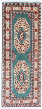 Orientteppich Perser - Täbriz - Royal - 187 x 70 cm - türkis, morgenland, rechteckig, Höhe: 7 mm, Wohnzimmer, Handgeknüpft, Einzelstück mit Zertifikat