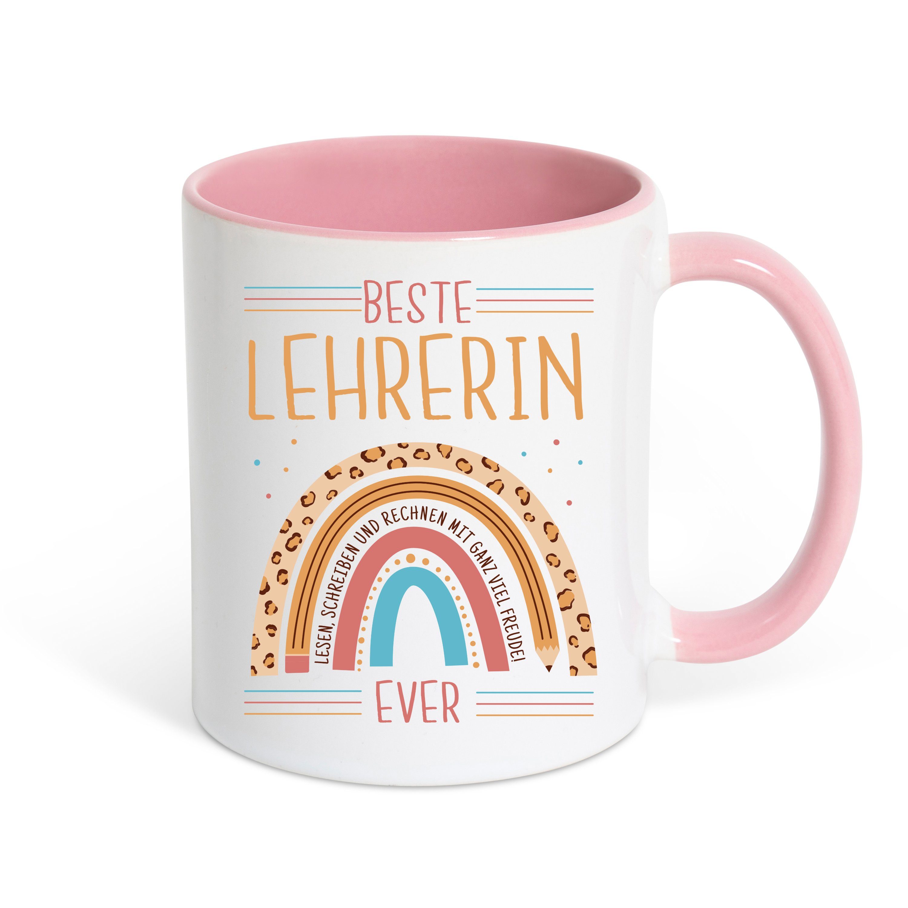 Youth Designz Tasse Beste Lehrerin Ever Kaffeetasse Geschenk mit Süßem Spruch, Keramik, mit Liebem Spruch