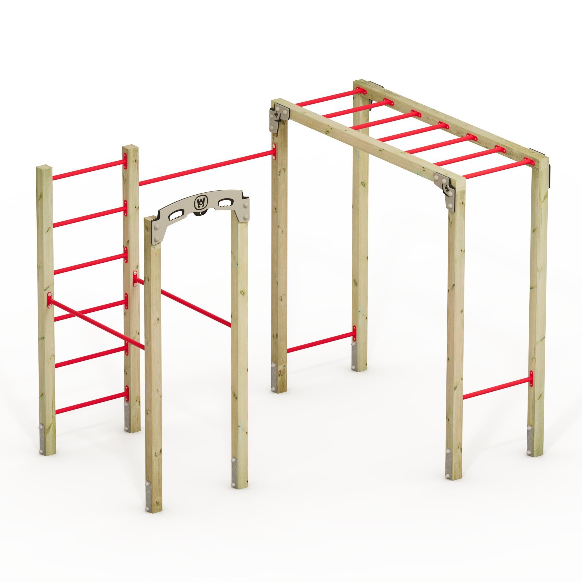 Wickey Klettergerüst FIT Base 805 - Calisthenics-, Kletter- & Sportstation für den Garten, (Kraftstation, Fitnessstation, Sportgeräte für zuhause, Workout, Krafttraining, Gymtower, Fitnessturm, Kompakt & stabil – für Calisthenics, Kinderturnen & Gartentraining), wetterfest mit 5 Jahren Garantie auf Holz- und HDPE-Teile*