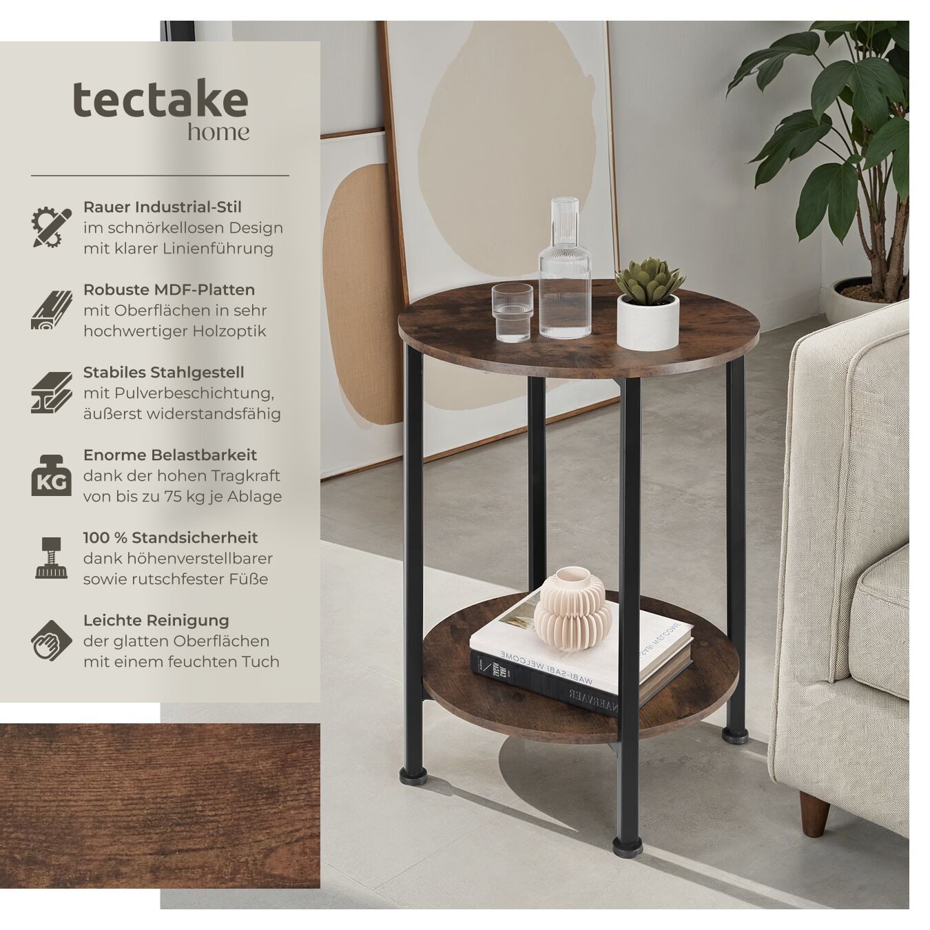 tectake Beistelltisch Ballina (1-St., 1 tlg), günstig online kaufen