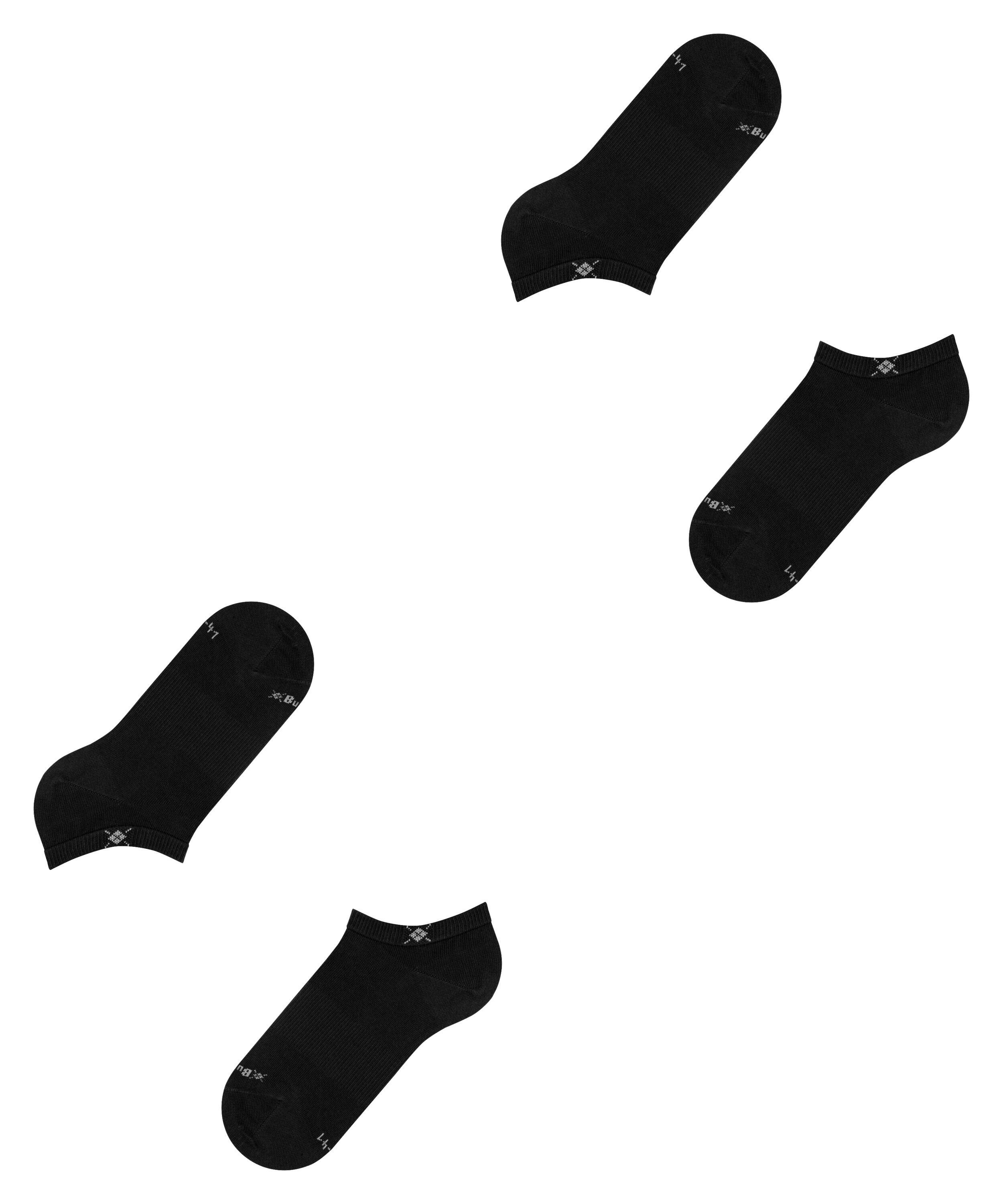 (2-Paar) Everyday 2-Pack black Sneakersocken (3000) Burlington weicher Baumwolle aus gekämmter