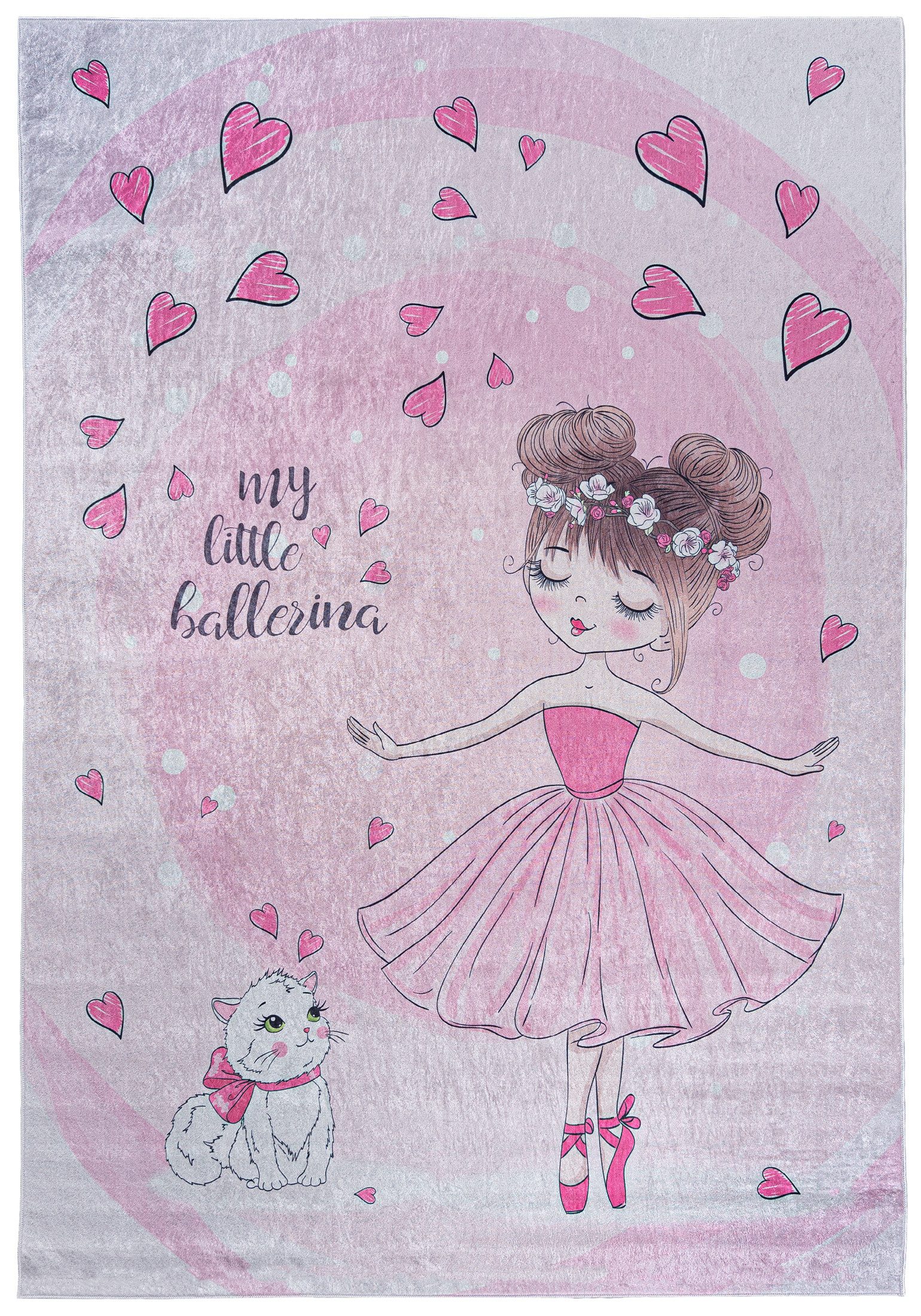 Mazovia Kinderteppich Kinderteppich Kinderzimmerteppich Ballett Ballerina, günstig online kaufen