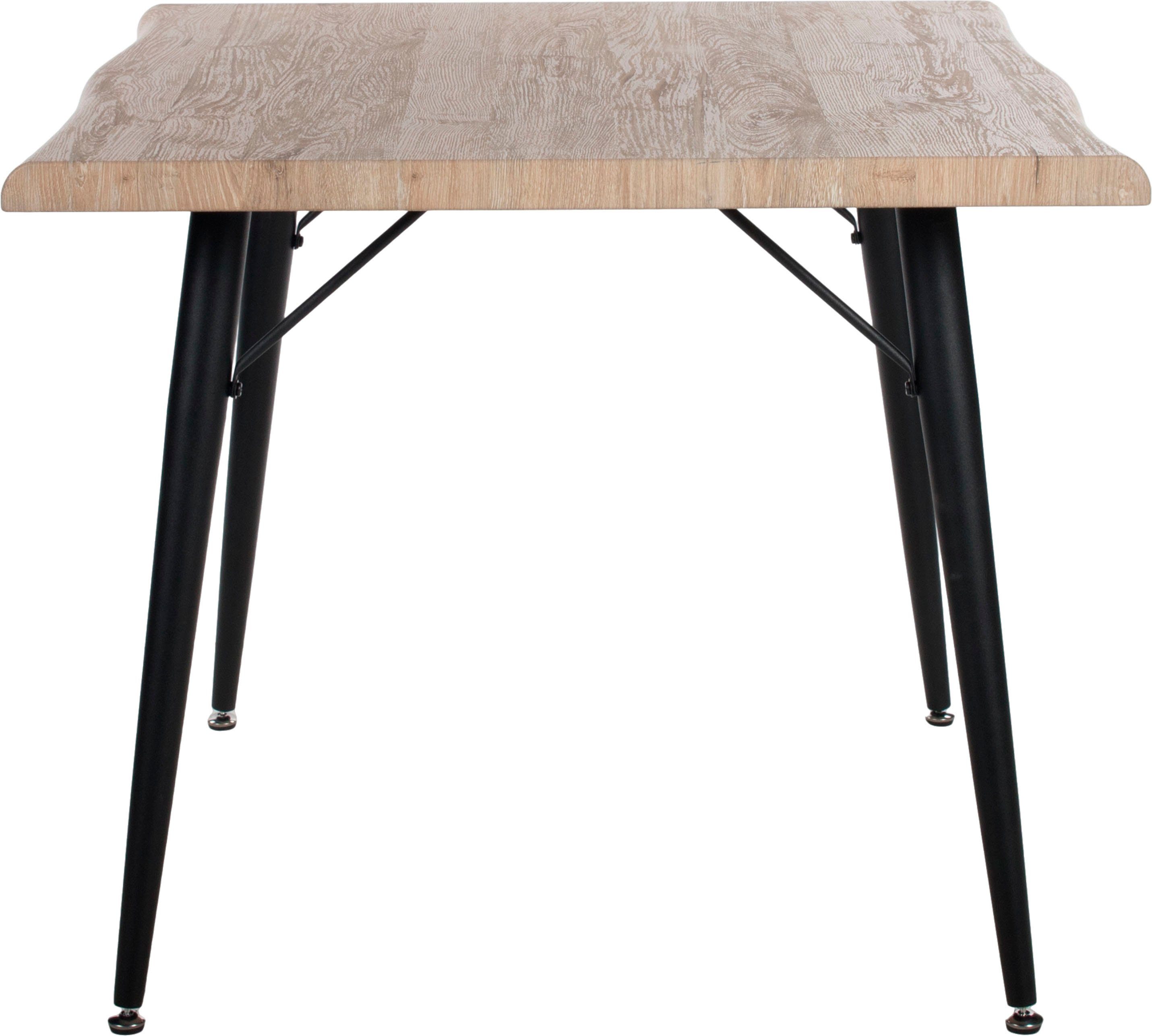 Duo Collection Esstisch Tailin Tisch Baumkantentisch, Massives Metallgestel günstig online kaufen