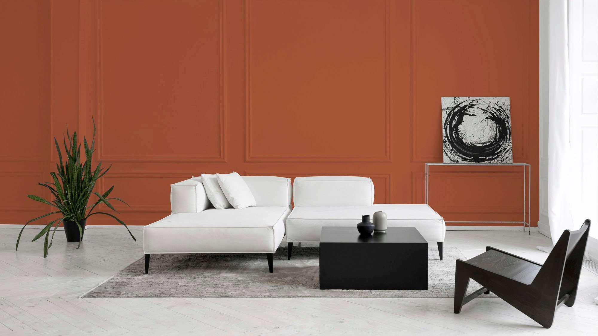 orange, Küche, Orange Flur dusty Schlafzimmer, Premium ideal Wandfarbe PURO orange Tuchmatt Farbwelt Innenwandfarbe c9006 dusty und Création Wohnzimmer, für A.S.