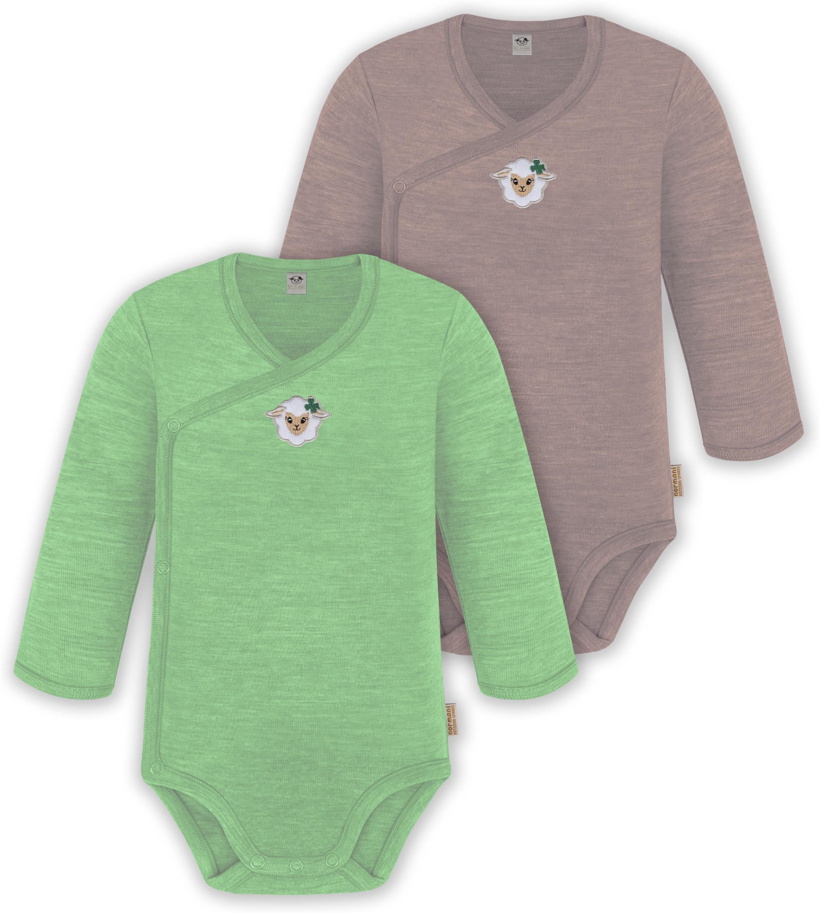 Langarmwickelbody 2er Set Unisex Baby Wickelbody Langarm-Strampler