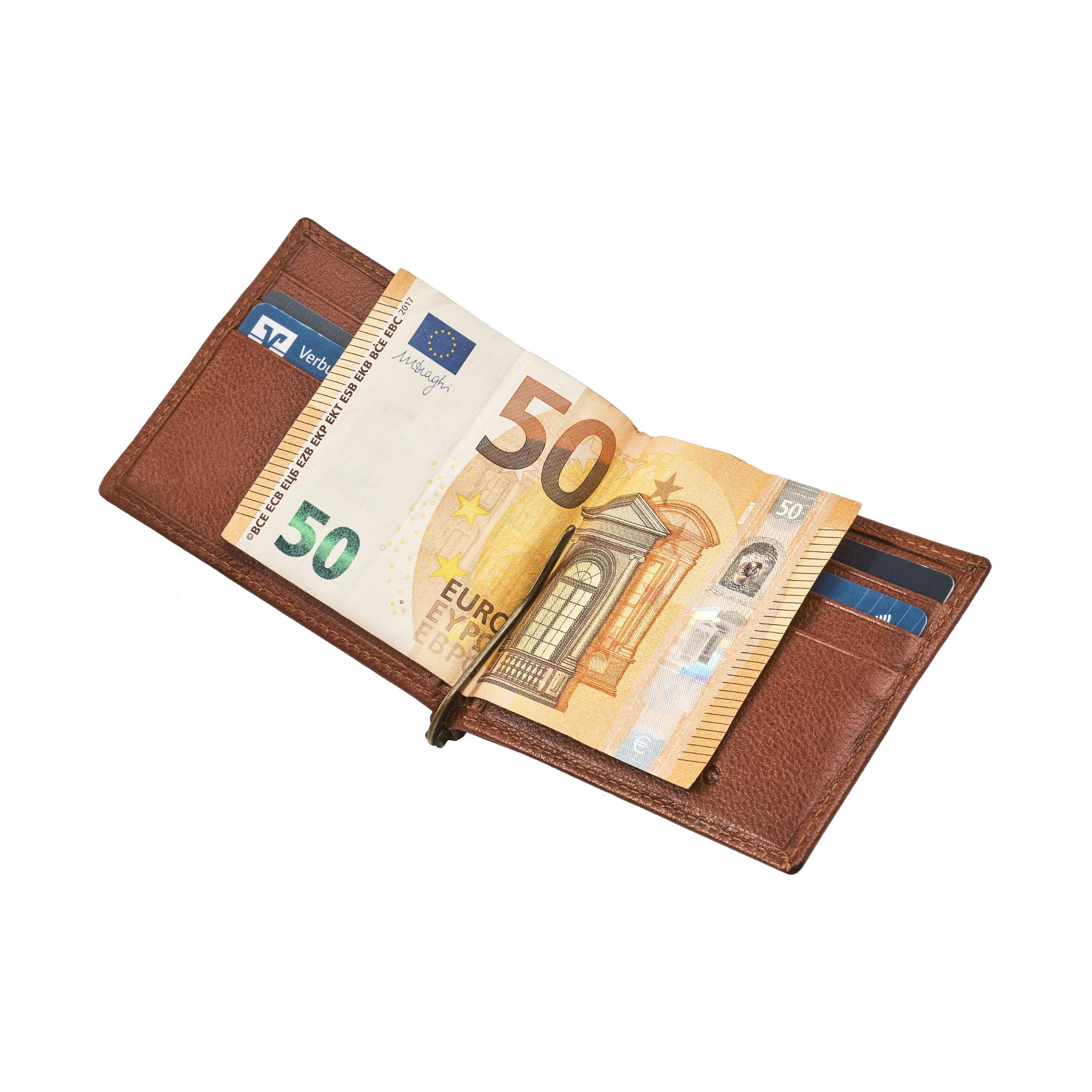 DRAKENSBERG Geldbörse mit Geldklammer »Lorenzo« Kastanien-Braun, schlankes günstig online kaufen