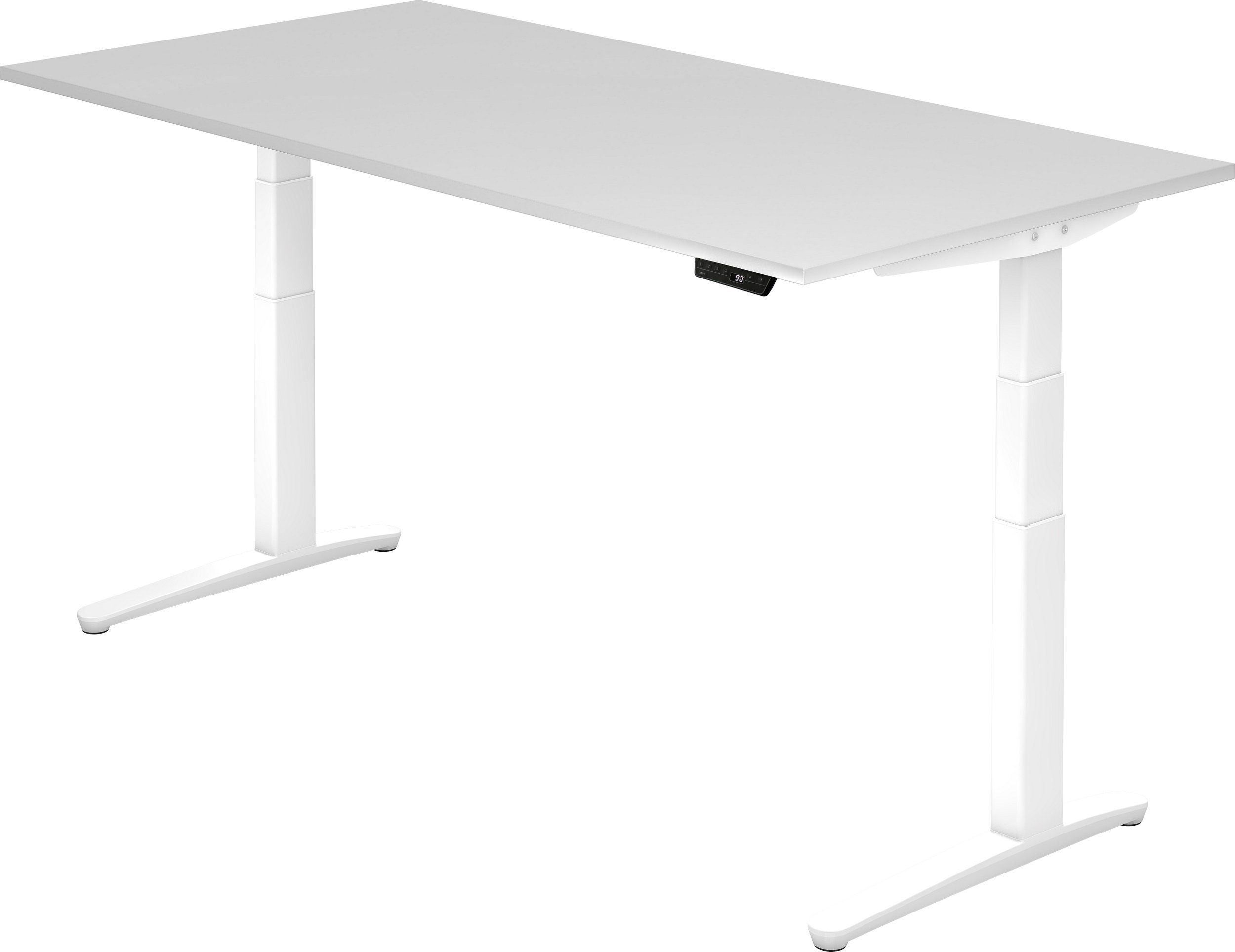 bümö Schreibtisch Schreibtisch elektrisch XBHM, Rechteck: 200 x 100 cm - Dekor: Weiß - Gestell: Weiß