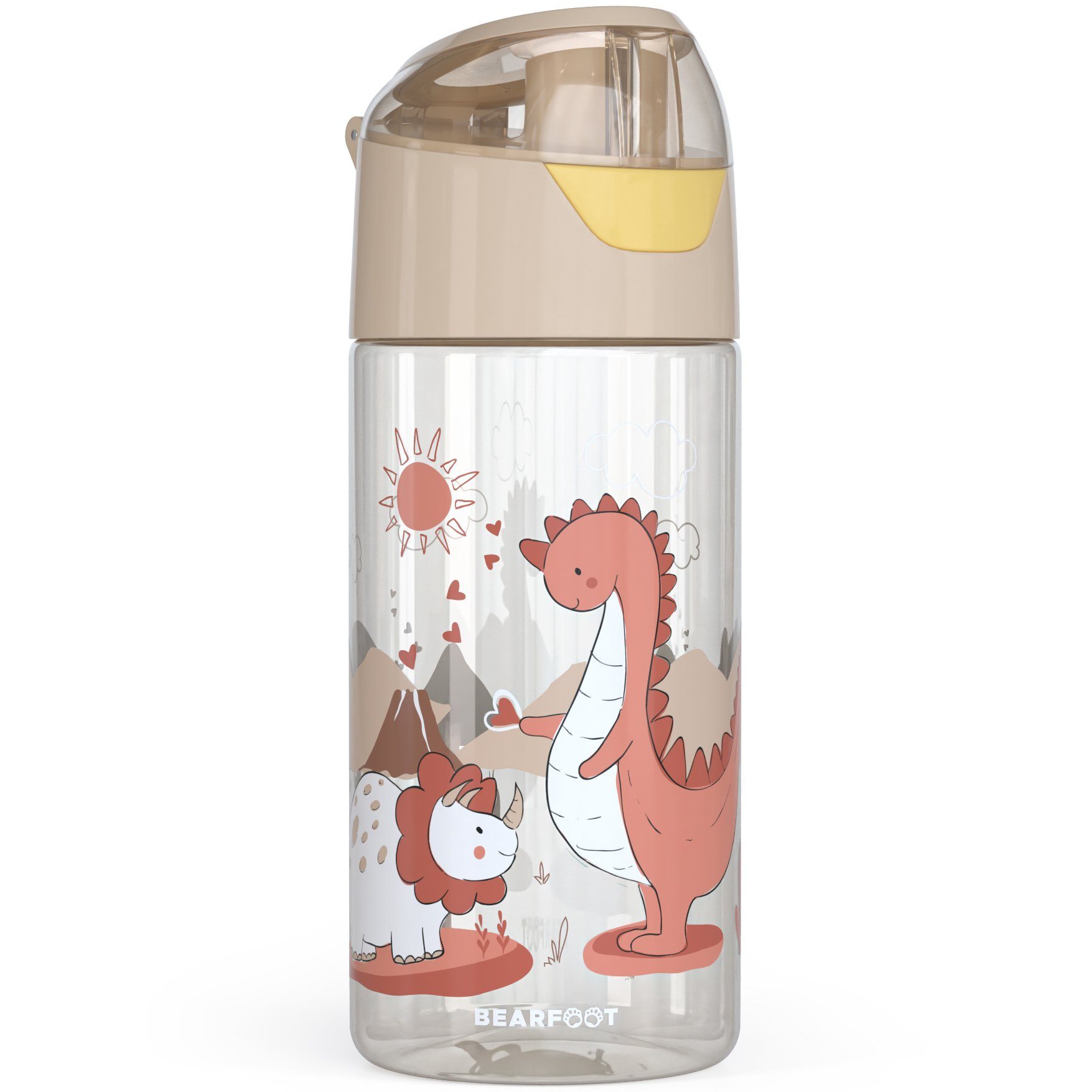 BEARFOOT Trinkflasche Dinos-braun Trinkflasche - leichte Wasserflasche Dinos Kinder