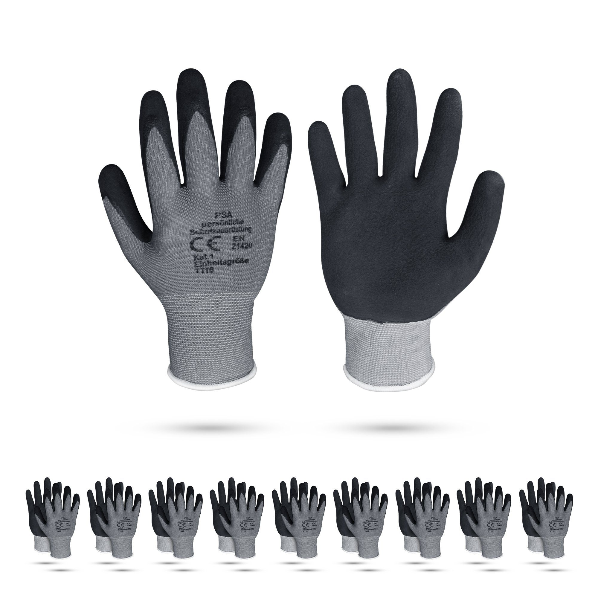 Bestlivings Arbeitshandschuhe Arbeitshandschuhe "FLEX PRO", extra Flexibilität - 10er Pack Robuste Arbeitshandschuhe Montagehandschuhe Schutz-Handschuhe