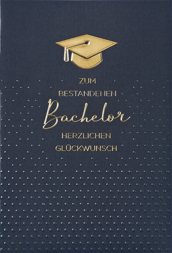 BSB Grußkarten Bachelor - Glückwunschkarte im Format 11,5 x 17 cm mit Briefumschlag