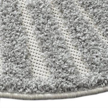 Teppich Runder Kinderteppich flauschig – schlafender Bär – in grau, Carpetia, rund, Höhe: 12 mm