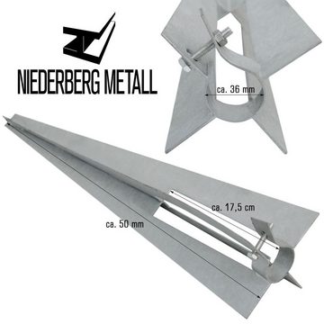 Niederberg Metall Bodenhülse Bodenhülse mit Klemmschelle 50cm Einschlaghülse, Einschlagbodenhülse Ø36mm Metall