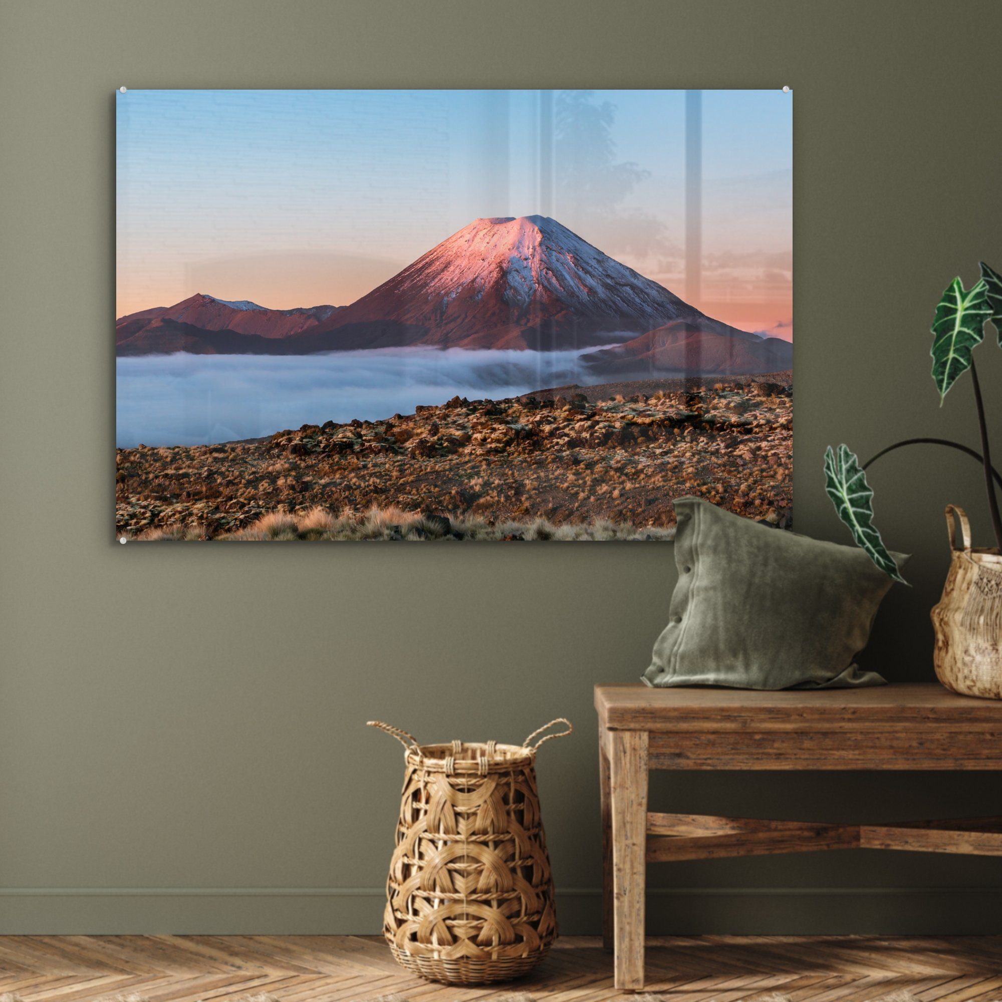 St), Tongariro-Nationalpark & MuchoWow Wohnzimmer Ngauruhoe Der im Acrylglasbilder Ozeanien, Vulkan Schlafzimmer (1 in Acrylglasbild