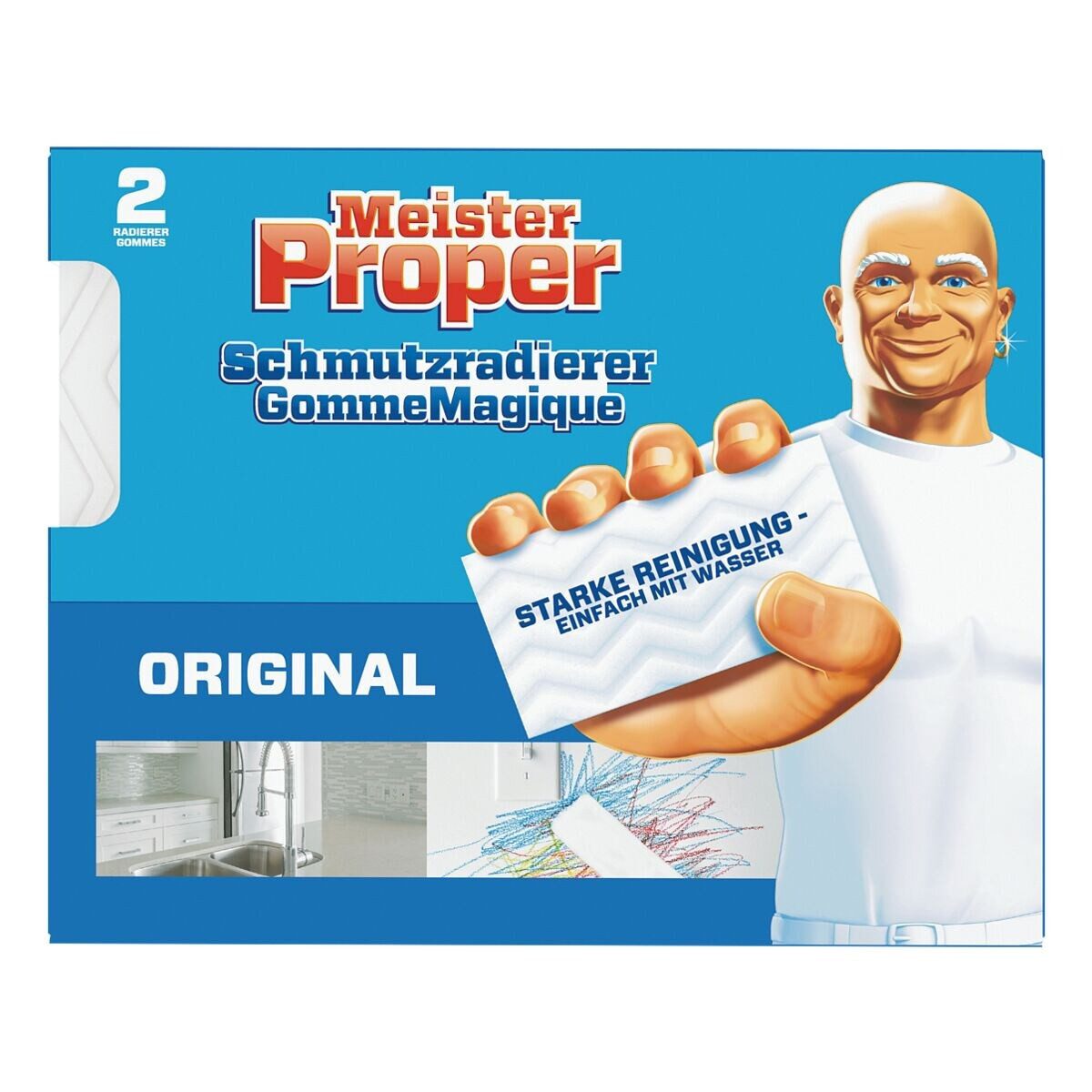 MEISTER PROPER Schmutzradierer Express Original Schmutzradierer (2er Pack Radierschwämme)