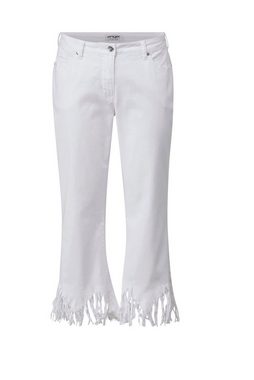 Angel of Style Regular-fit-Jeans 3/4-Jeans Komfort Fit Fransensaum 5-Pocket