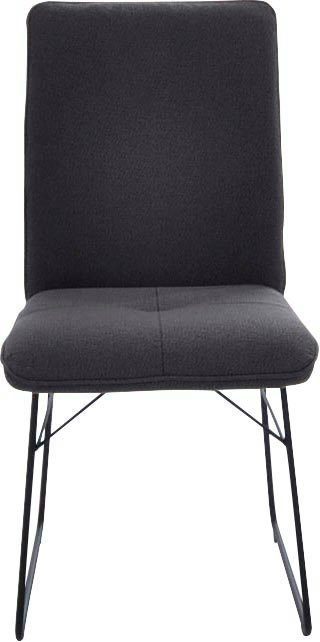 K+W Komfort & Wohnen Kufenstuhl (1 St), Drahtgestell in Metall schwarz, Griff am Rücken, Steppung im Sitz