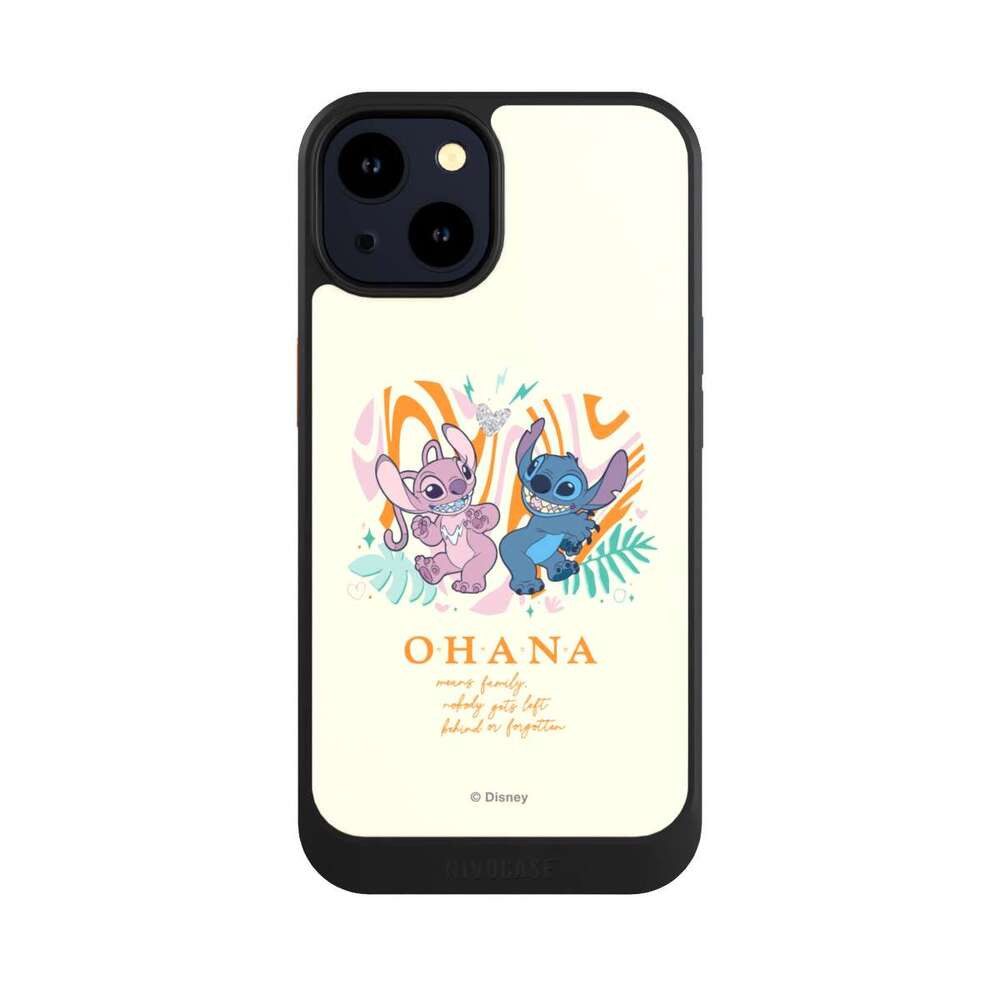 NIVOCASE Handyhülle Lilo & Stitch Offizielles Lizenzprodukt Disney Stitch and Angel, Apple iPhone 14 Hülle Handyhülle NIVOcore Schwarz