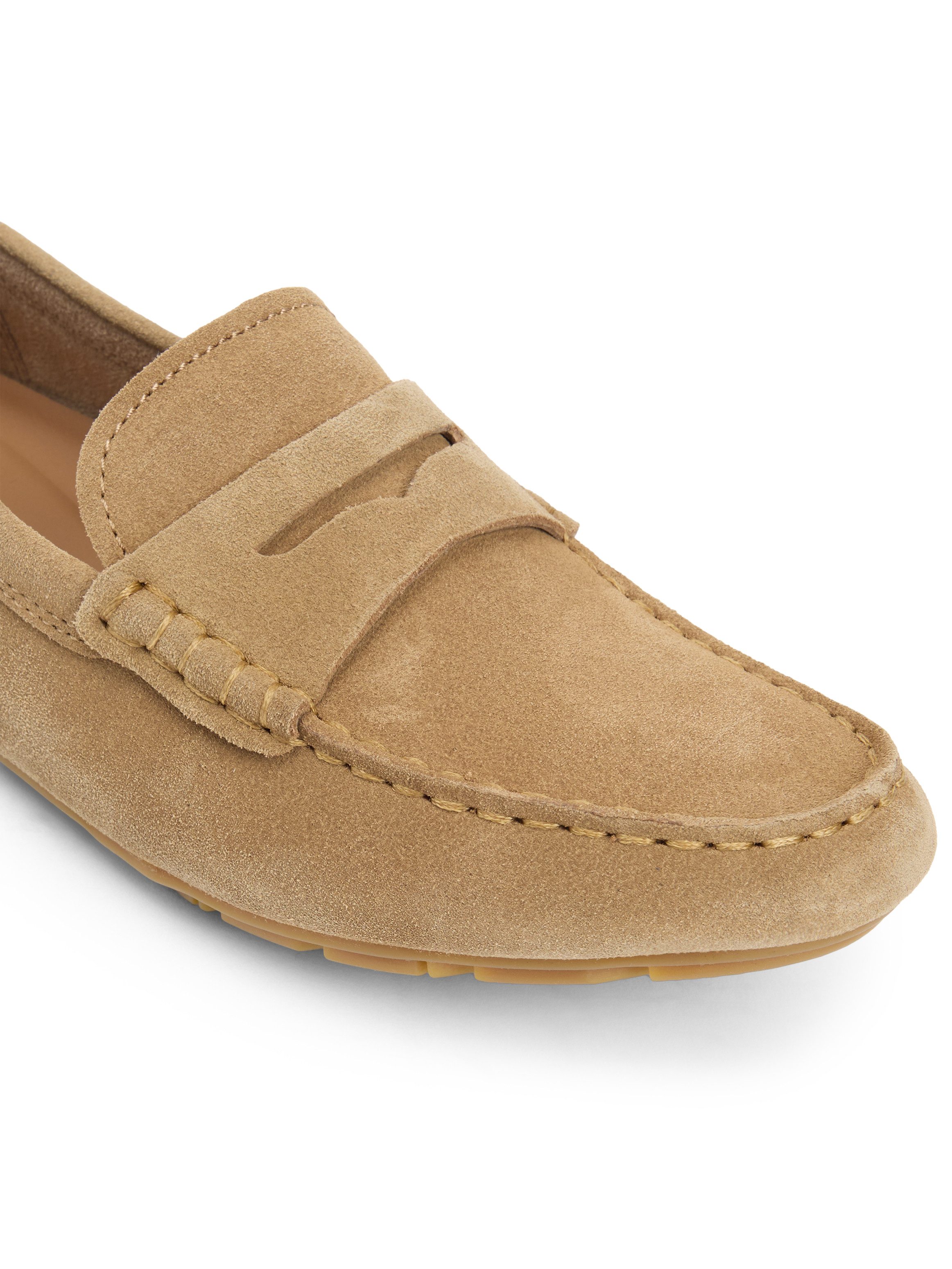 Tommy Hilfiger FLAG SOFT SUEDE DRIVER LOAFER Slipper, Schlupfschuh, Bequemschuh, Mokassin, Flats mit modischen Zierriegel