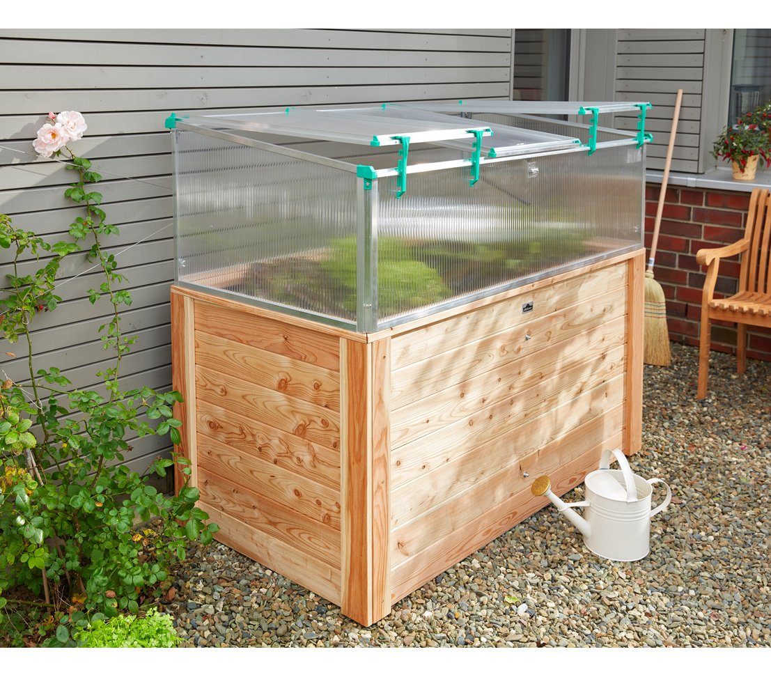 Dehner Hochbeet Gärtner, 150 x 75 x 80 cm, 720 l, Lärchenholz, naturbelassenes Holz-Beet, massive und klassisch schöne Optik