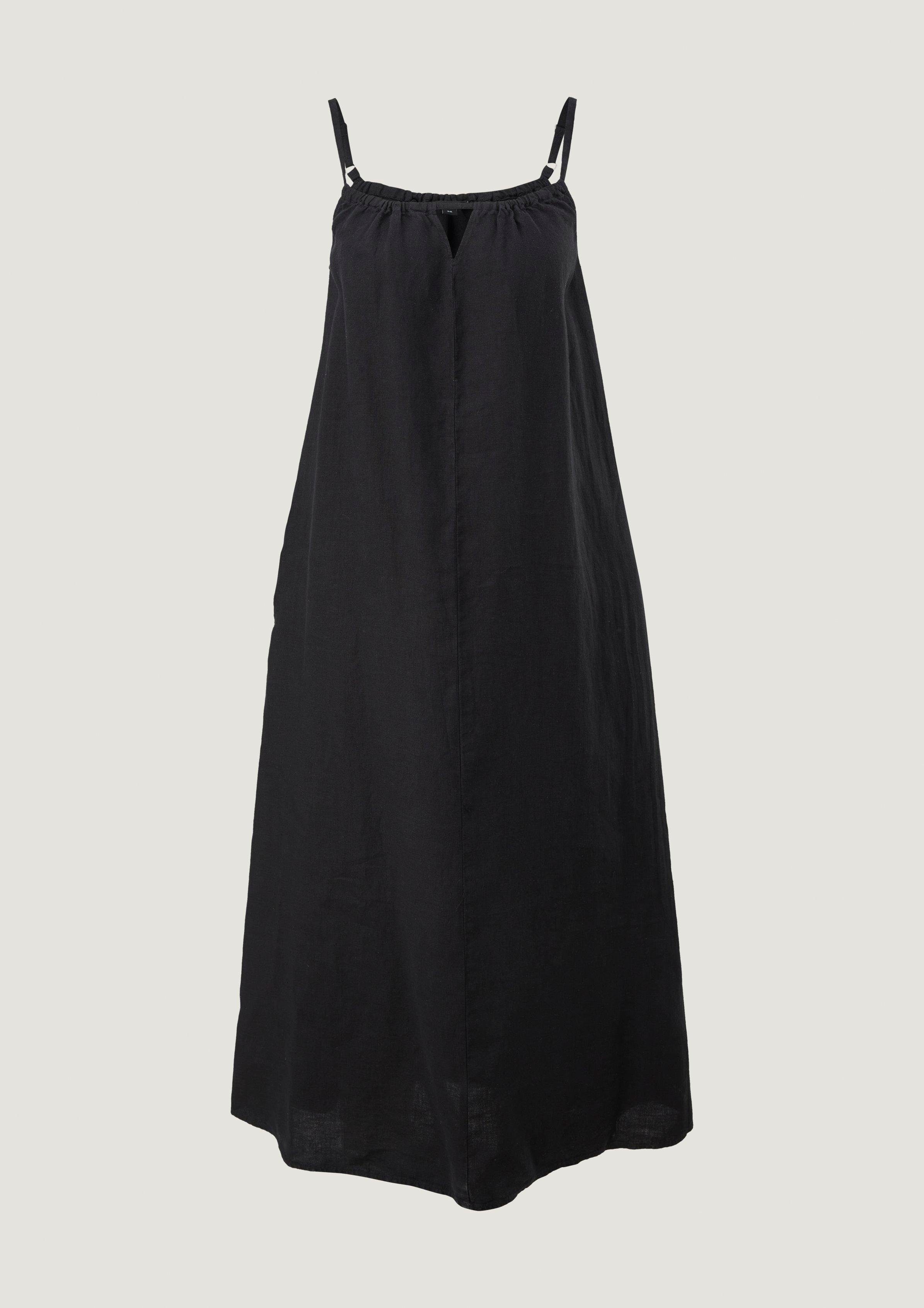black aus Minikleid Comma Schleife Leinen Kleid