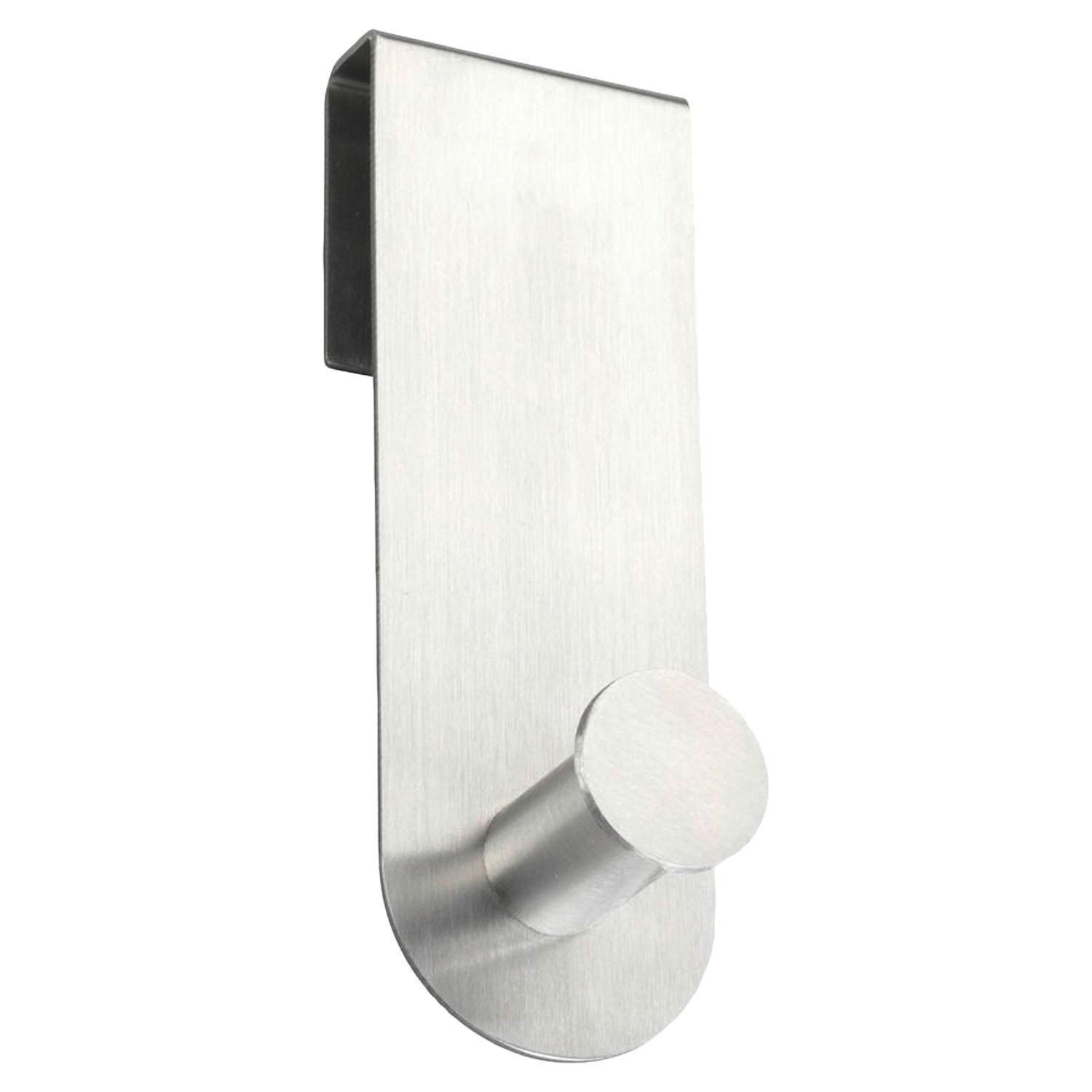 WENKO Handtuchhaken CELANO, 1 Haken, Edelstahl, Rostfrei, Duschen, Spiegel, (1-St), Ohne Bohren, B 4 x H 12,5 x T 5 cm
