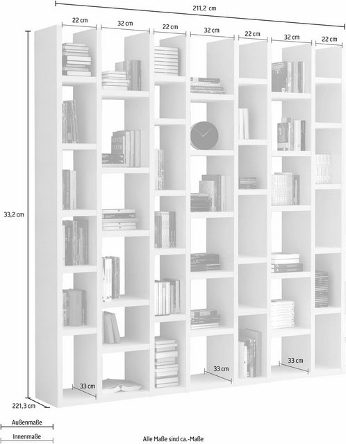 fif möbel Raumteilerregal »TOR165«, Breite 211 cm-Otto