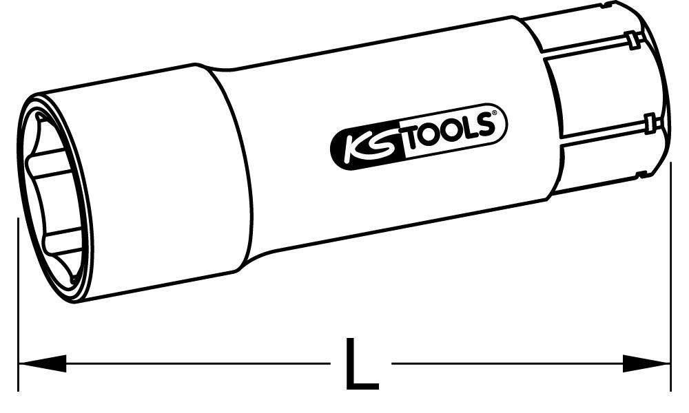 KS TRIPLEplus Stecknuss 75mm Tools Durchgangs-Verlängerung, 19mm