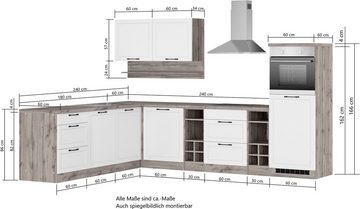 Kochstation Küche KS-Lana, Stellbreite 240/300 cm, wahlweise mit E-Geräten