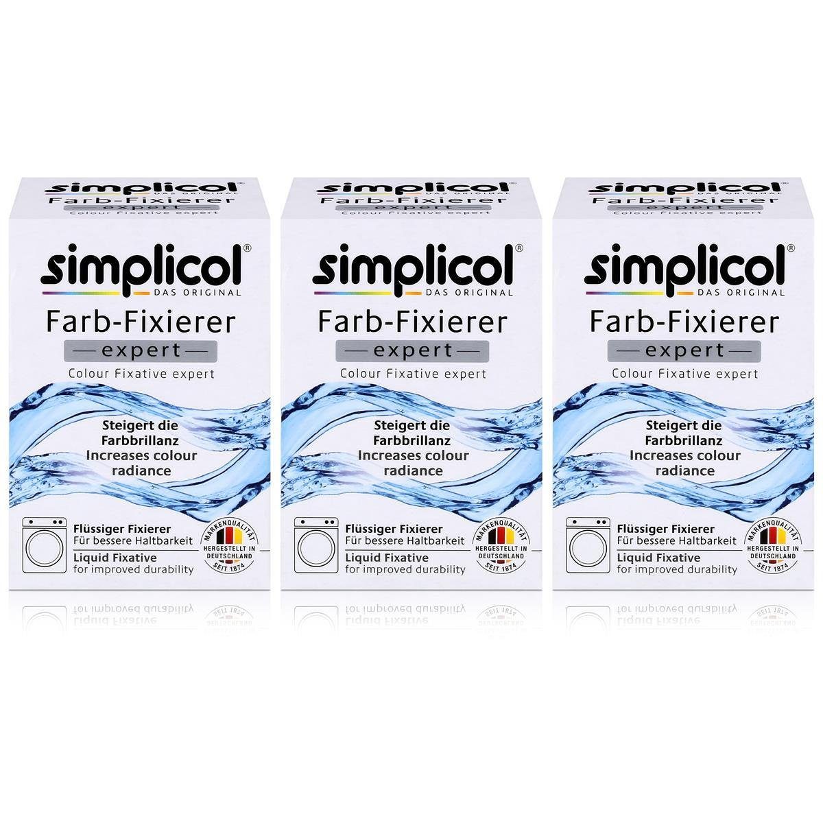 simplicol Textilfarbe Simplicol Farb-Fixierer Expert: Steigert die Haltbarkeit (3er Pack)