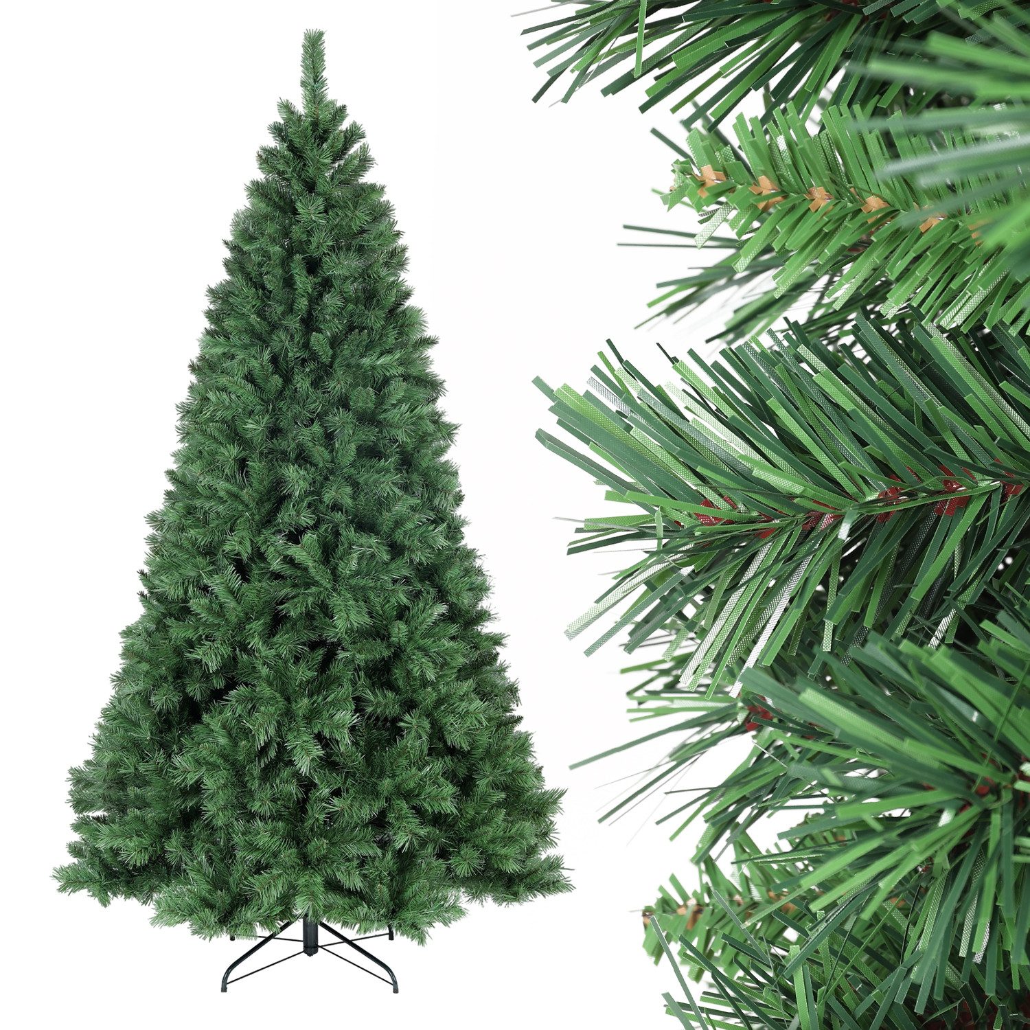Salcar Künstlicher Weihnachtsbaum PVC Weihnachtsbaum Künstlich Tannenbaum Christbaum mit Metallständer, mit Automatisches Aufklappsystem, …