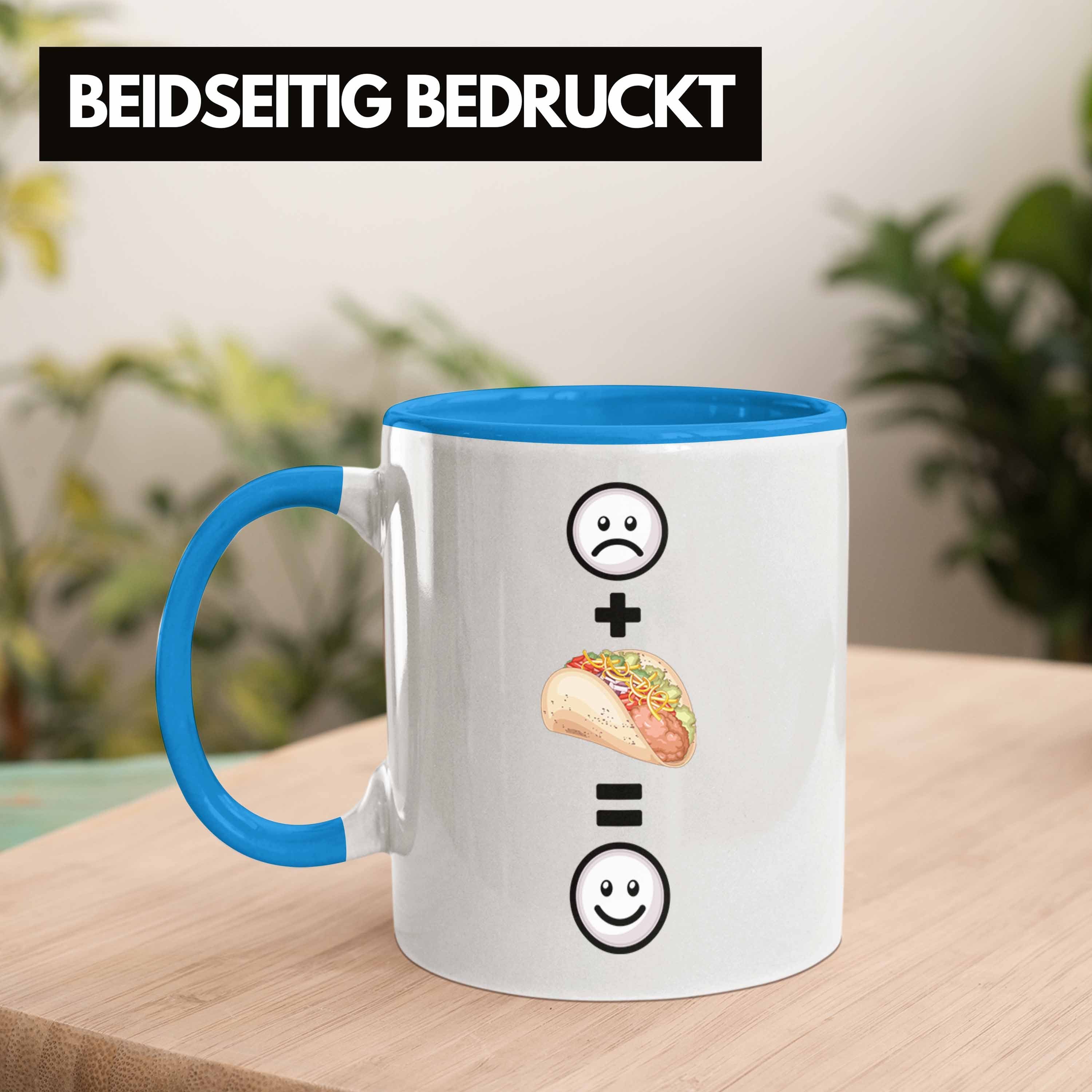 :(Taco Trendation Geschenkidee Blau Taco-Liebhaber Tasse Lustige Taco Geschenk Tasse für