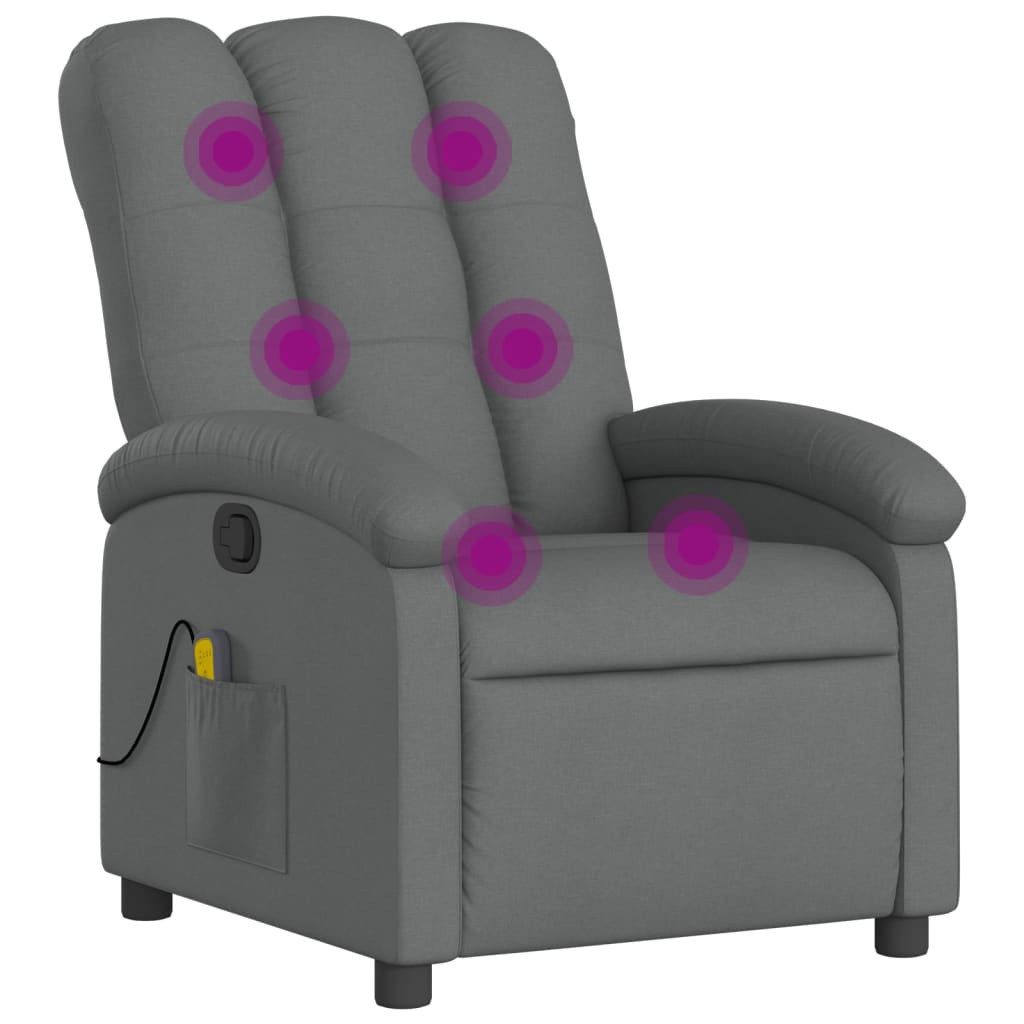 vidaXL Sessel Massage-Relaxsessel, Stoff, Dunkelgrau (1-St) günstig online kaufen
